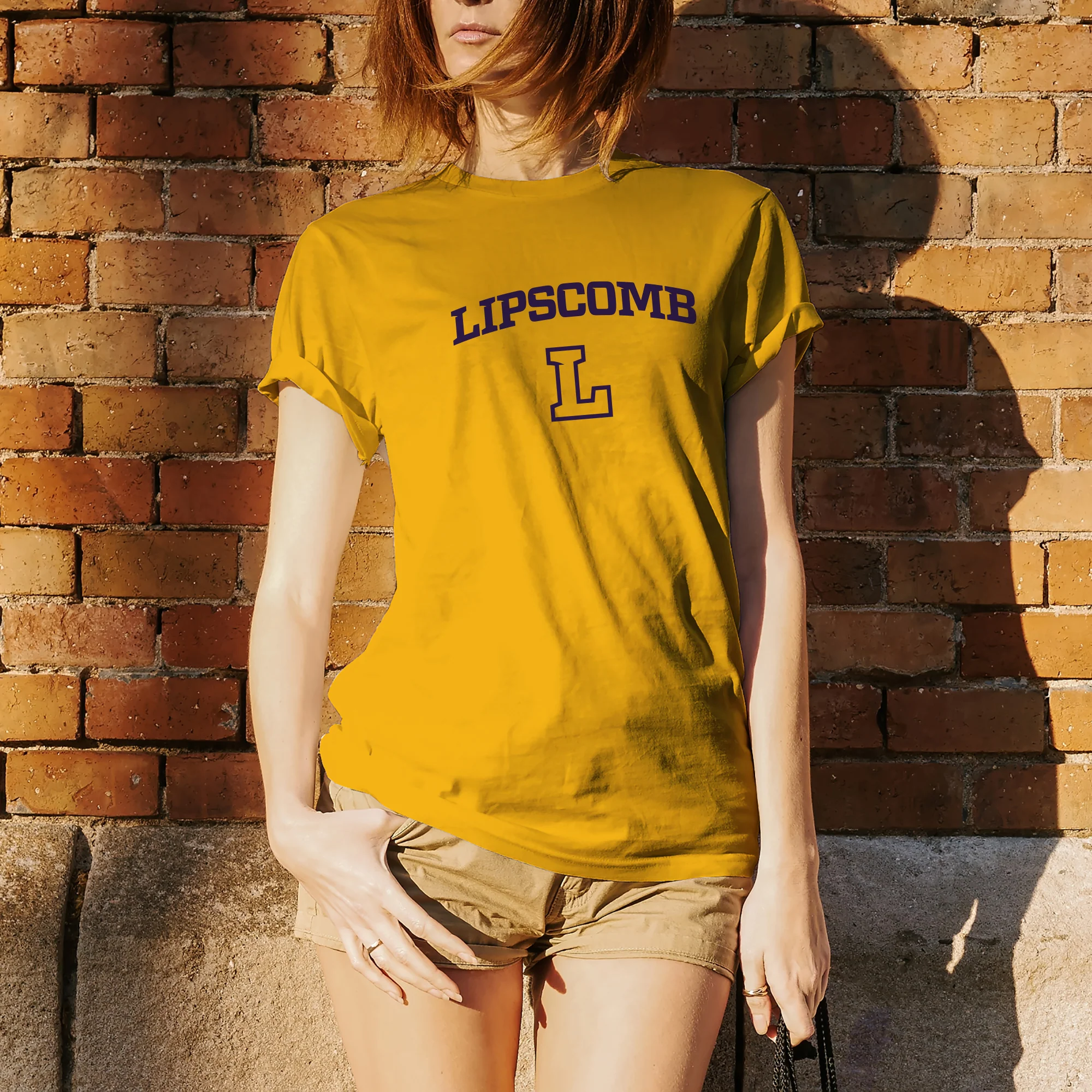 Lipscomb University Bisons Arch Logo Short Sleeve T Shirt - Gold - Image 4