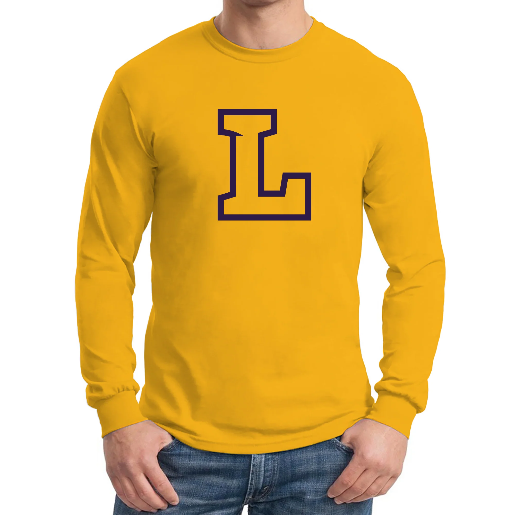 Lipscomb University Bisons Primary Logo Long Sleeve T Shirt - Gold - Image 3