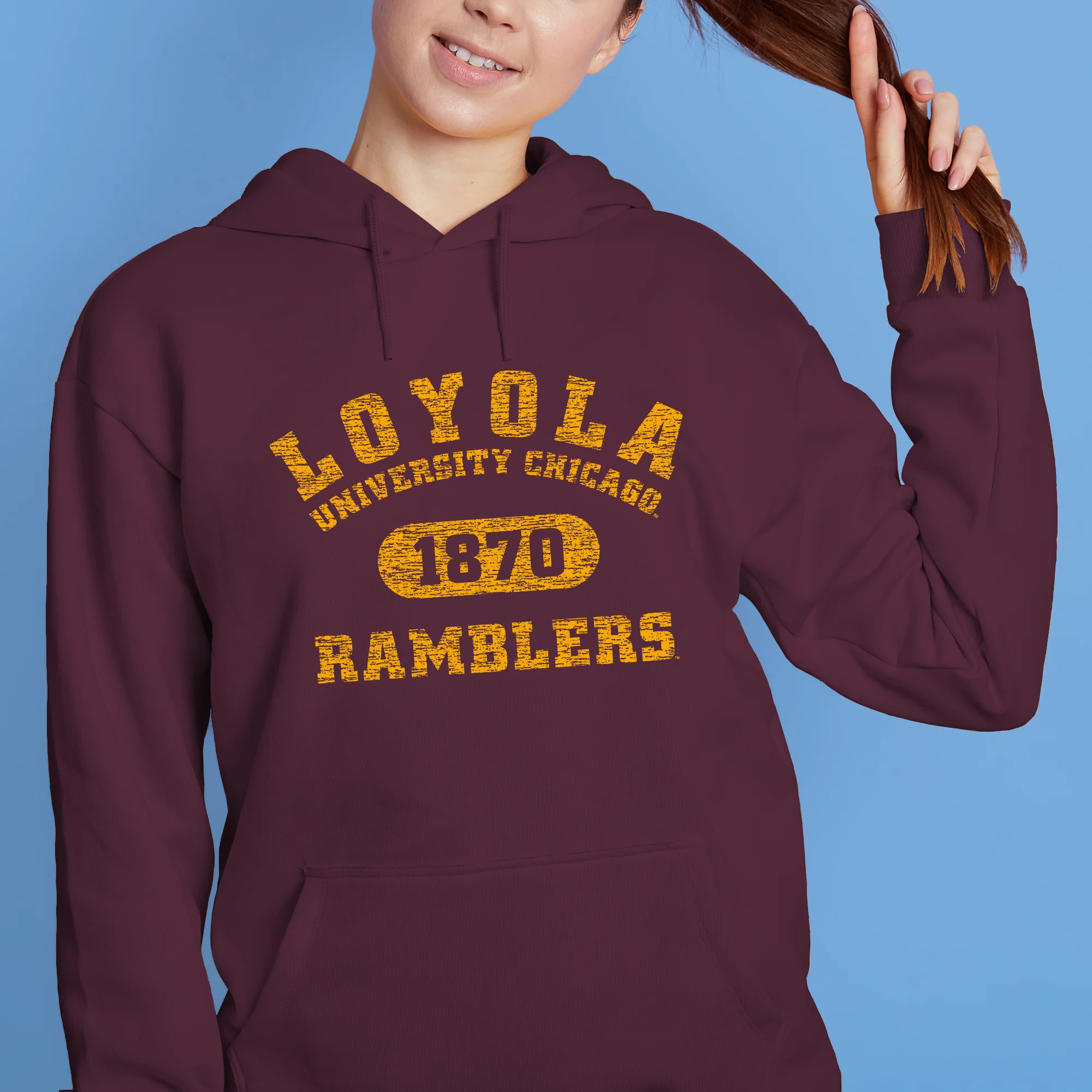 Loyola University Chicago Ramblers Athletic Arch Hoodie - Maroon - Image 4