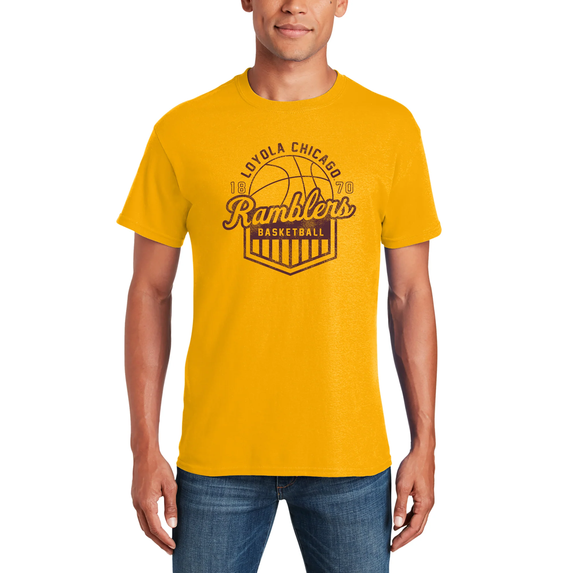 Loyola University Chicago Ramblers Basketball Shield T Shirt - Image 8