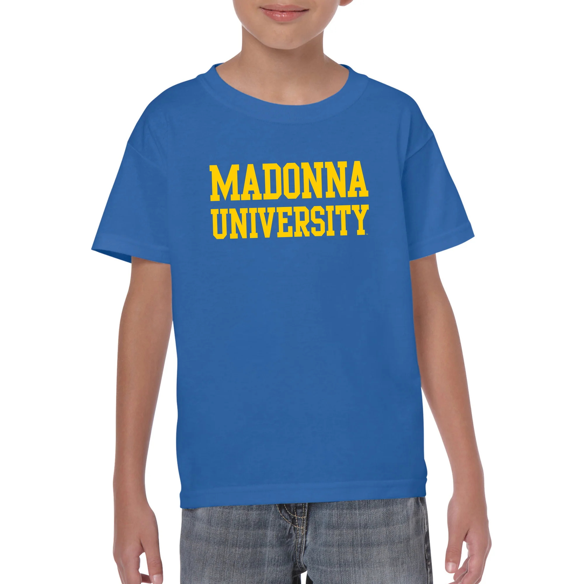 Madonna University Crusaders Basic Block Youth T-Shirt - Royal - Image 3