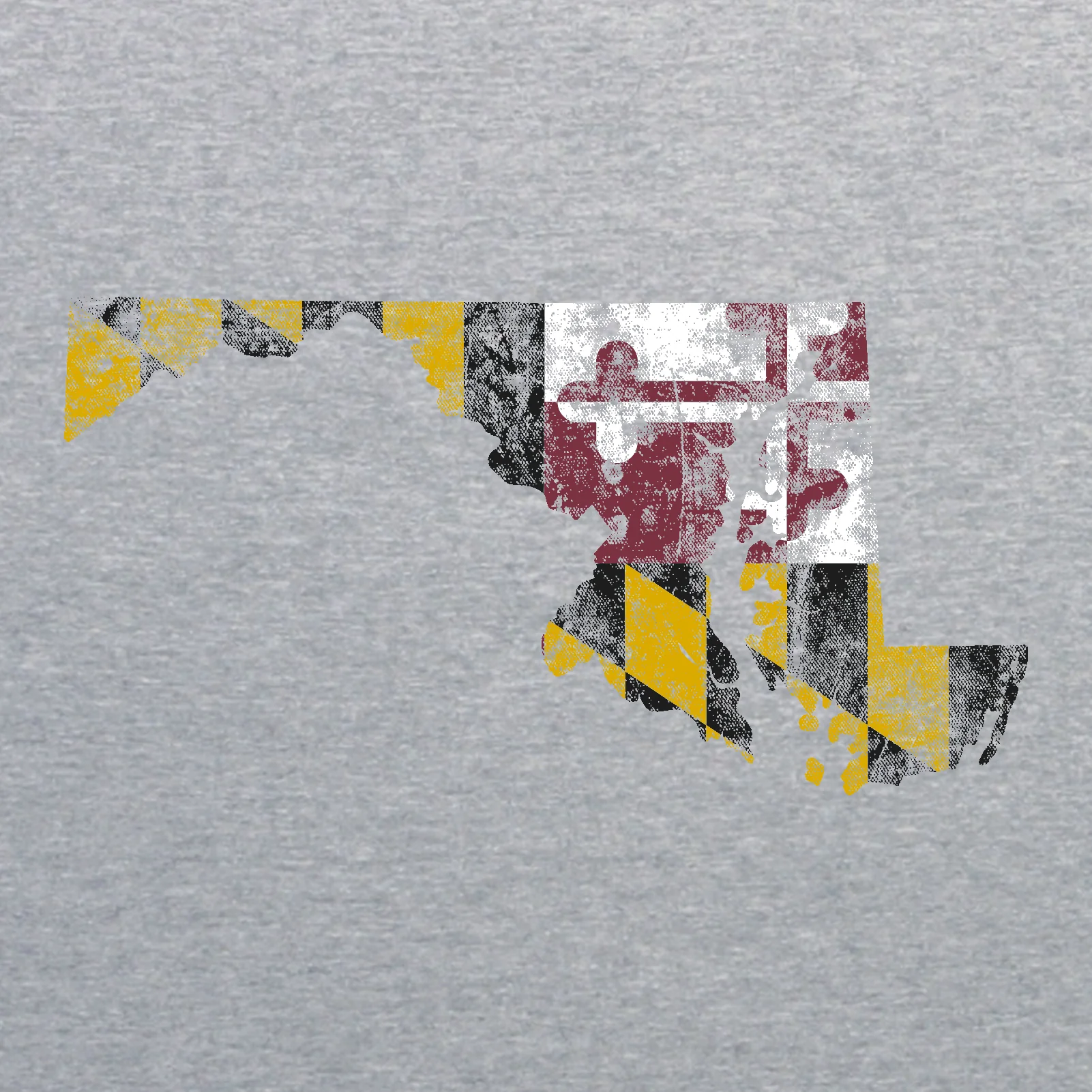 Maryland Distressed State Flag Outline Crewneck Sweatshirt - Sport Grey - Image 2