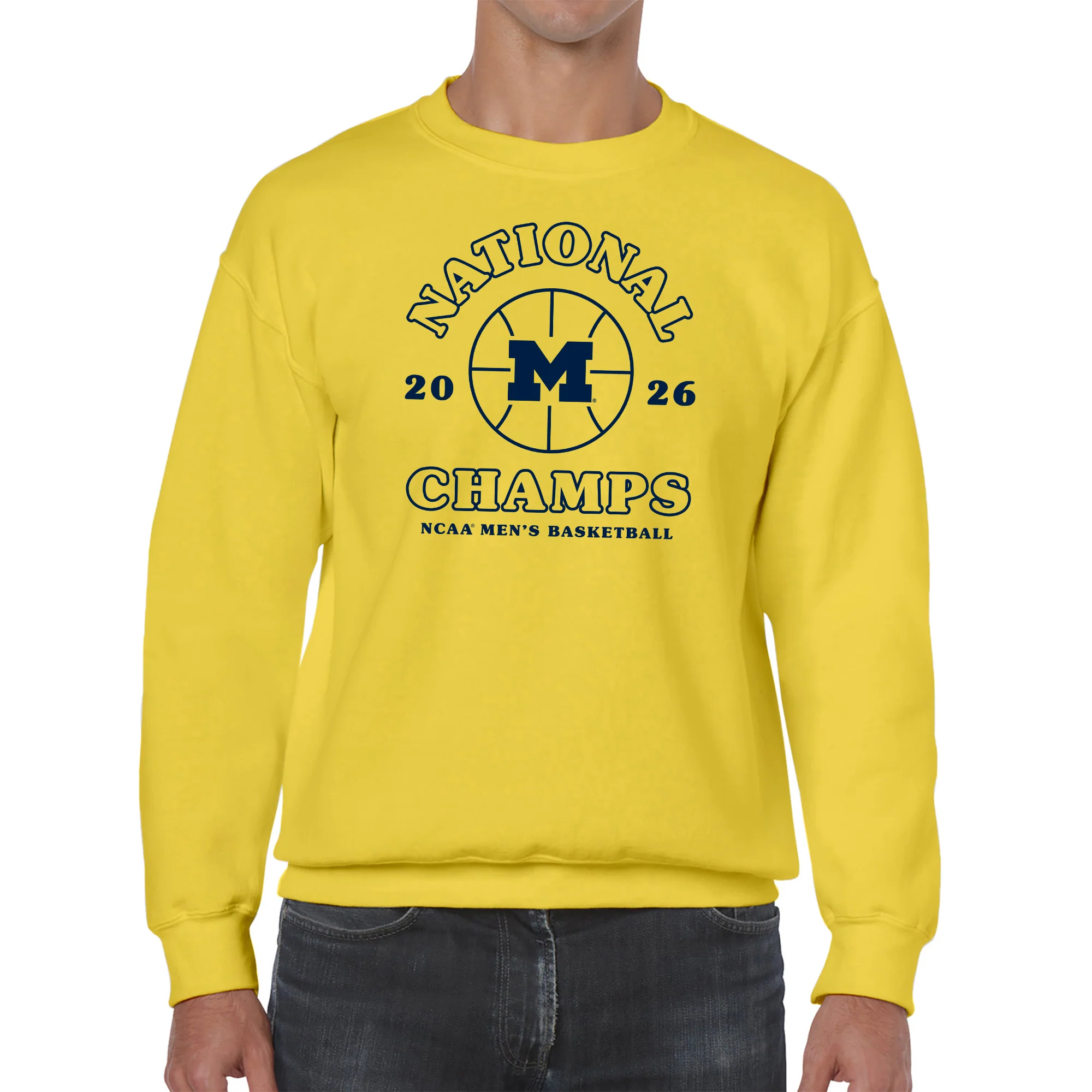 Michigan 2026 Basketball National Champions Retro Shootout Crewneck - Image 7