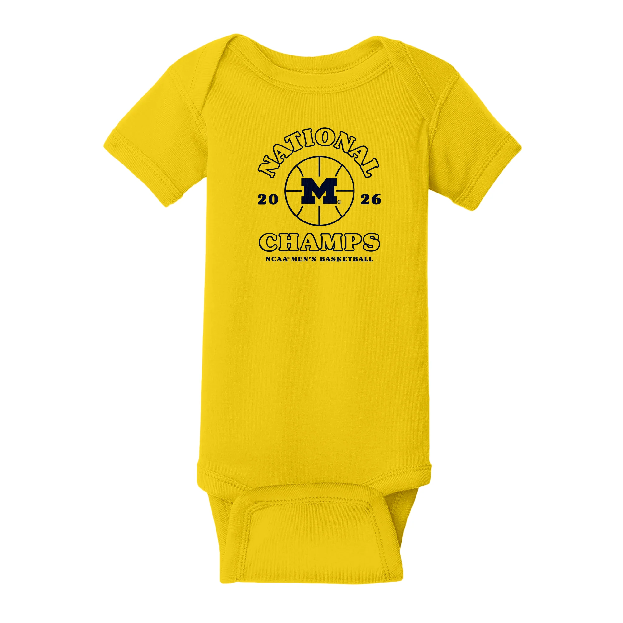 Michigan 2026 Basketball National Champions Retro Shootout Infant Creeper - Yellow