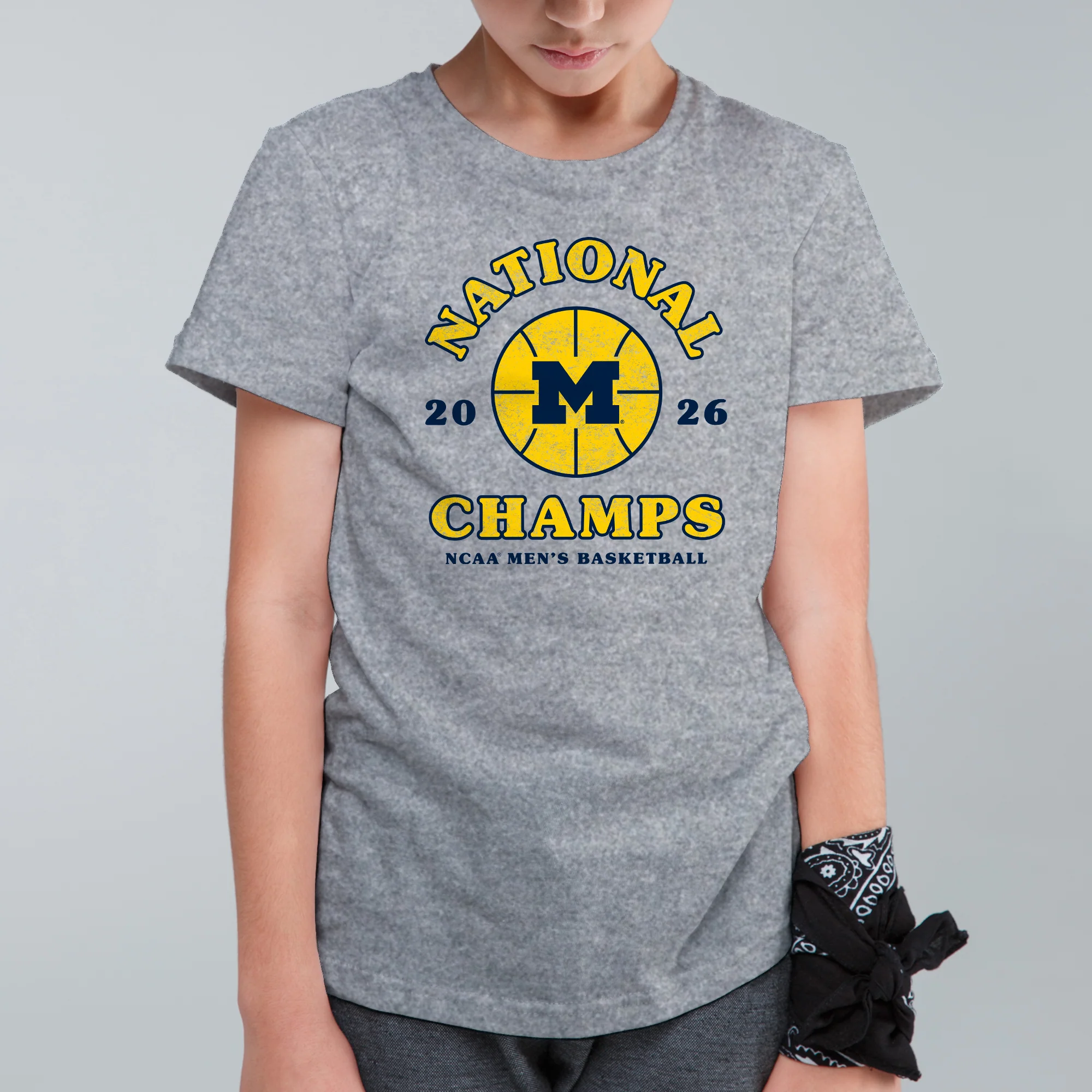 Michigan 2026 Basketball National Champions Retro Shootout Youth T-Shirt - Image 4