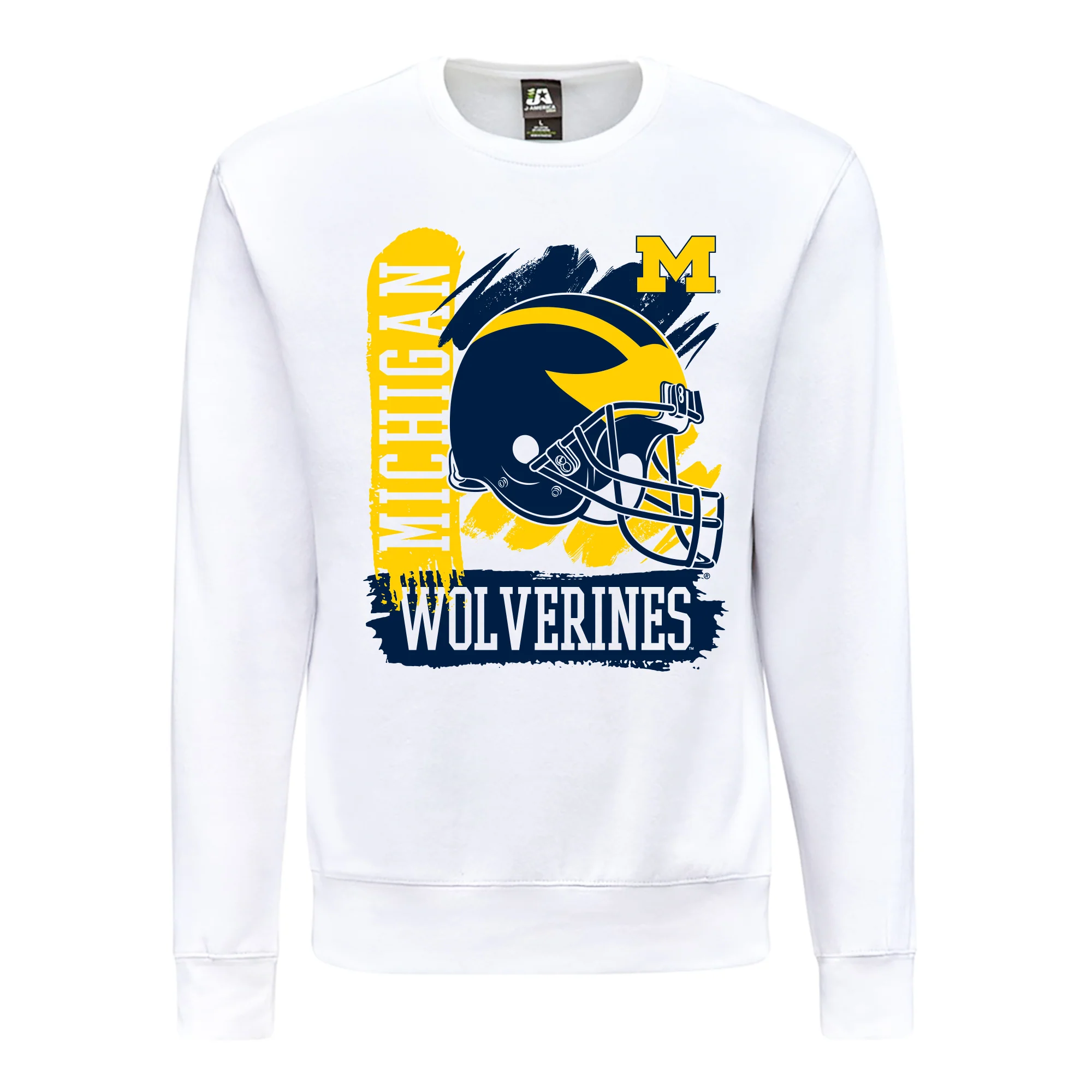 Michigan 90s Big Print Crewneck - White