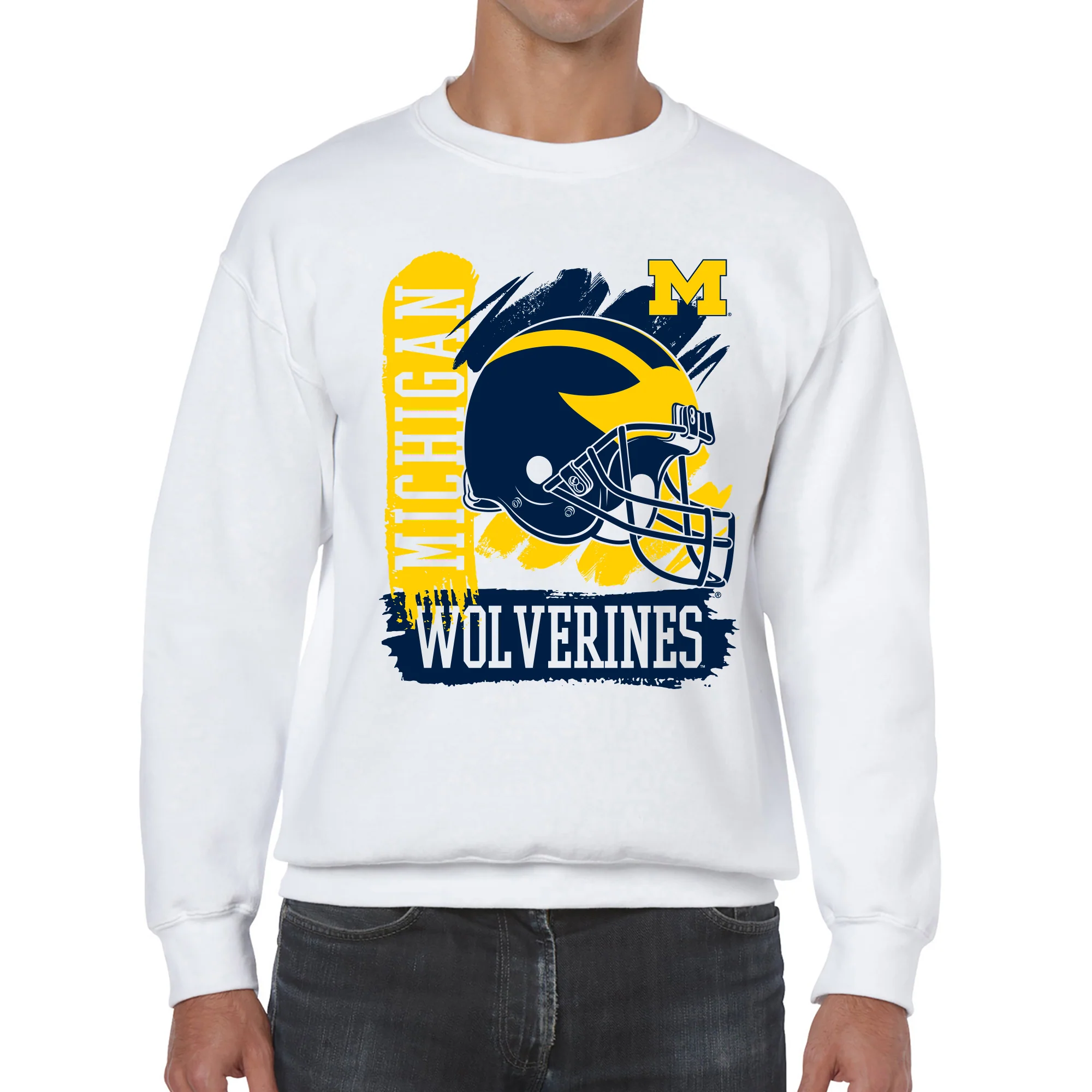 Michigan 90s Big Print Crewneck - White - Image 3
