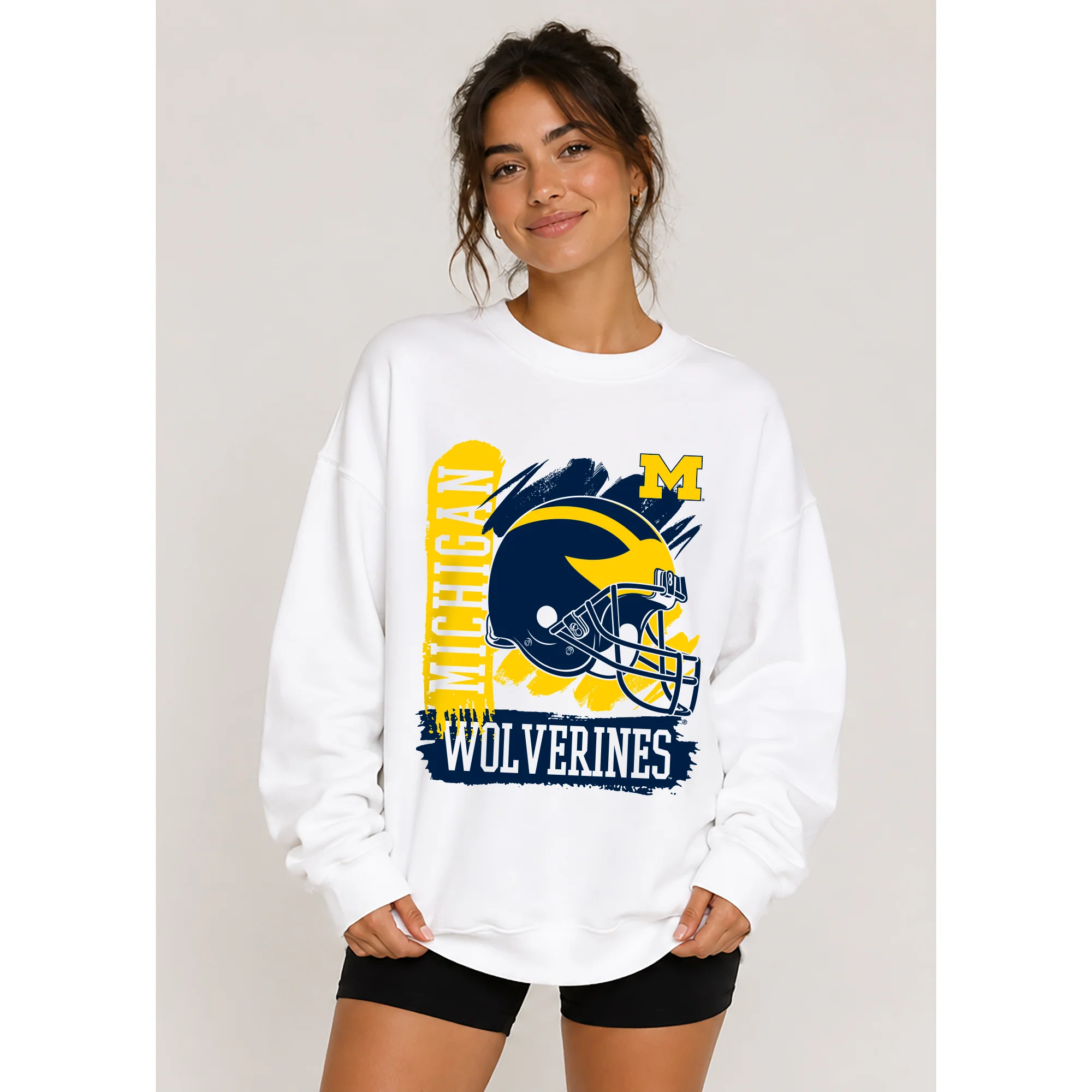 Michigan 90s Big Print Crewneck - White - Image 4
