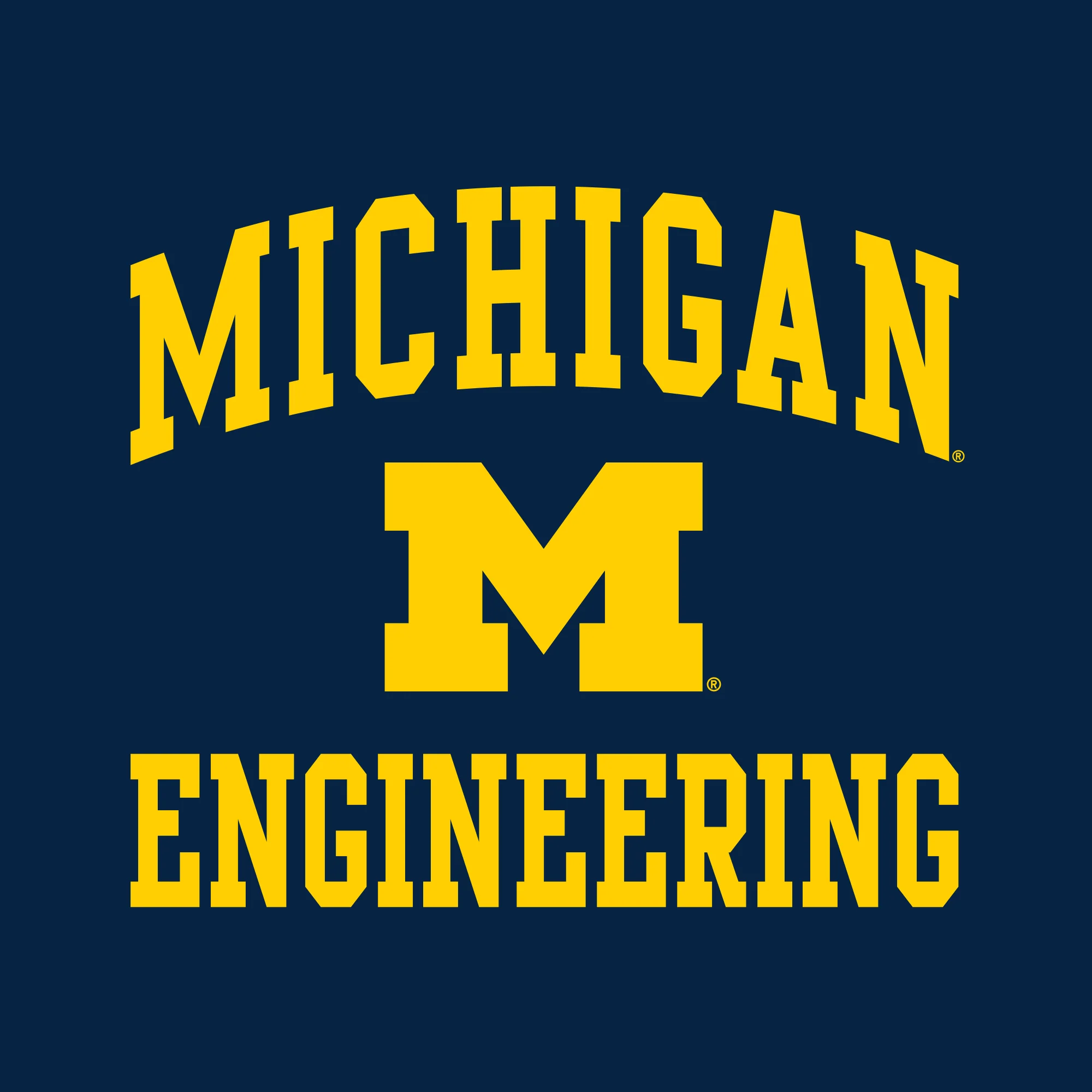 Arch Logo Engineering University of Michigan Basic Cotton Short Sleeve T-Shirt - Navy - Image 2
