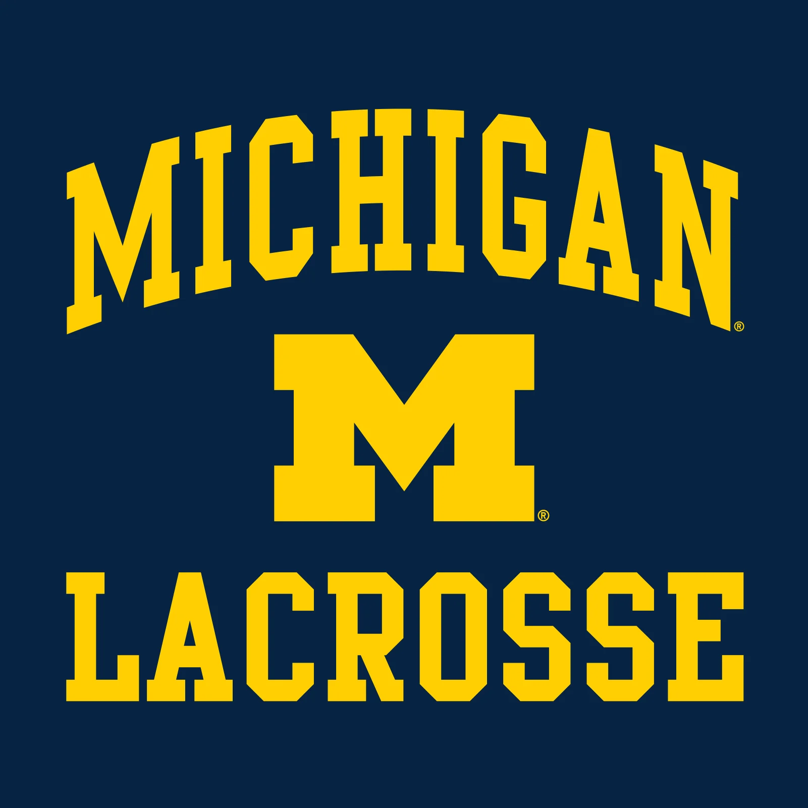 Arch Logo Lacrosse University of Michigan Basic Cotton Short Sleeve T Shirt - Navy - Image 2