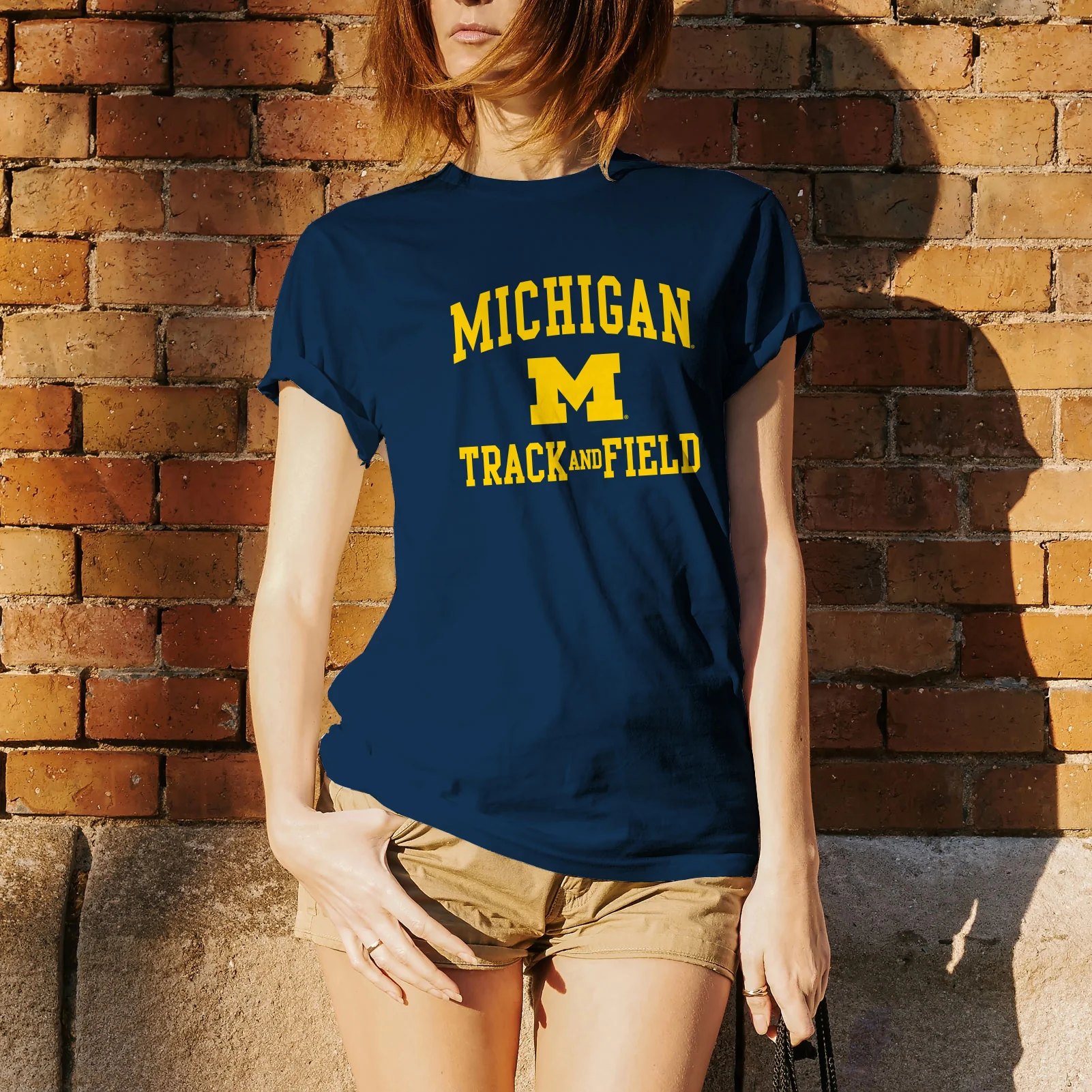 Arch Logo Track & Field University of Michigan Basic Cotton Short Sleeve T-Shirt - Navy - Image 4
