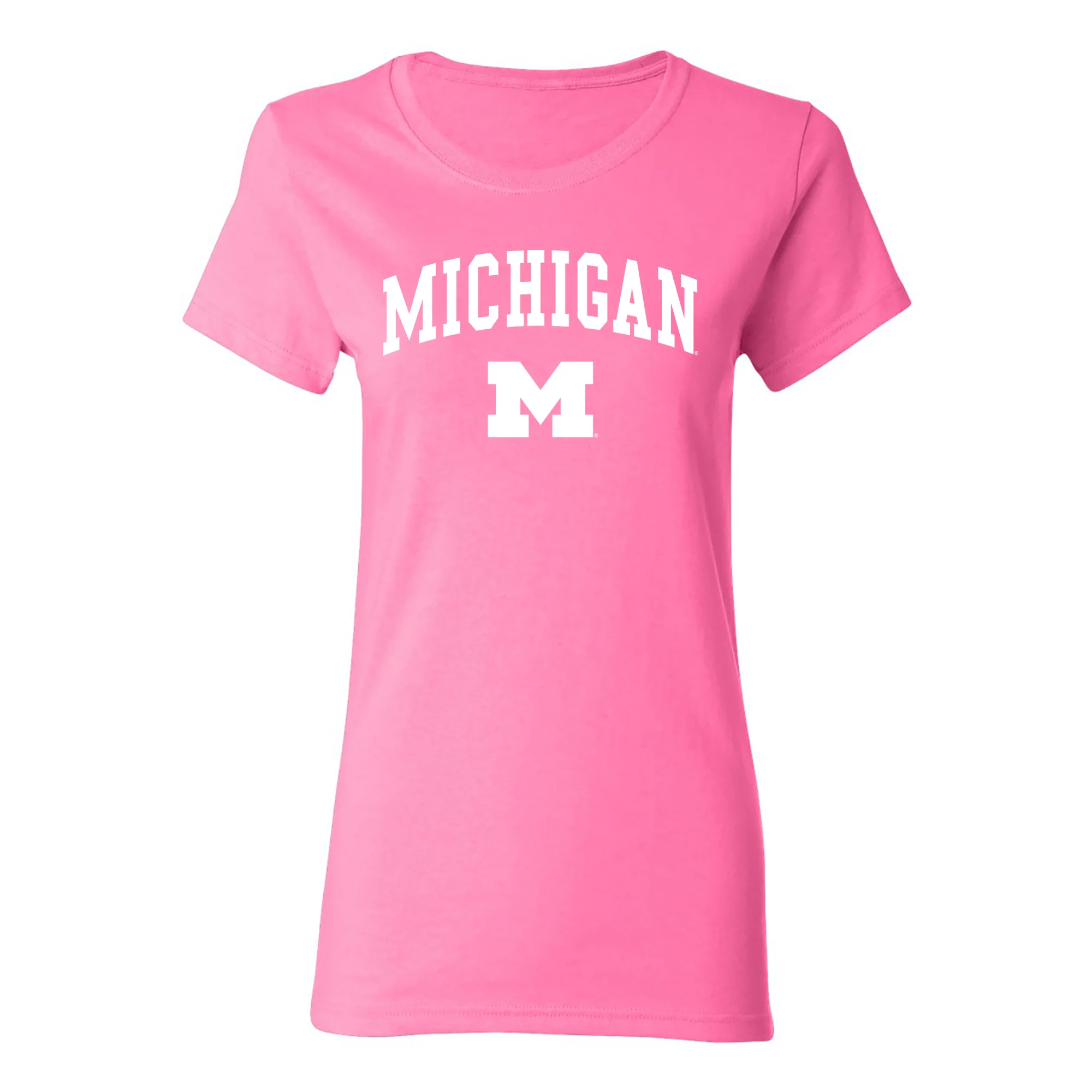 Michigan Arch Logo Womens T-Shirt - Azalea