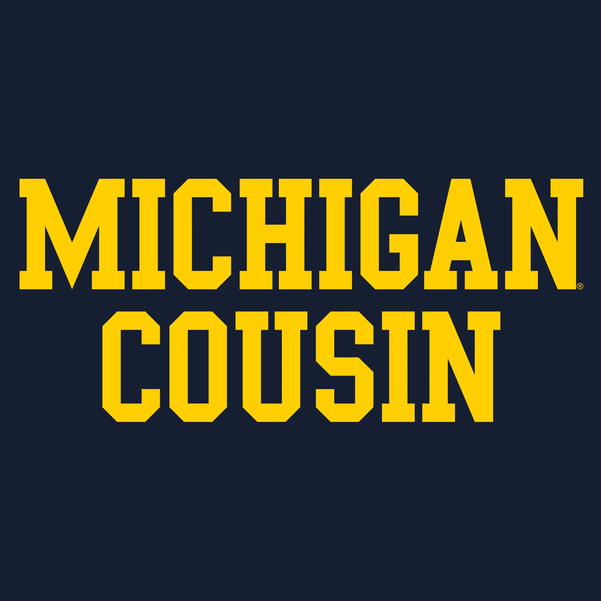 Michigan Basic Block Cousin Youth T-Shirt - Navy - Image 2