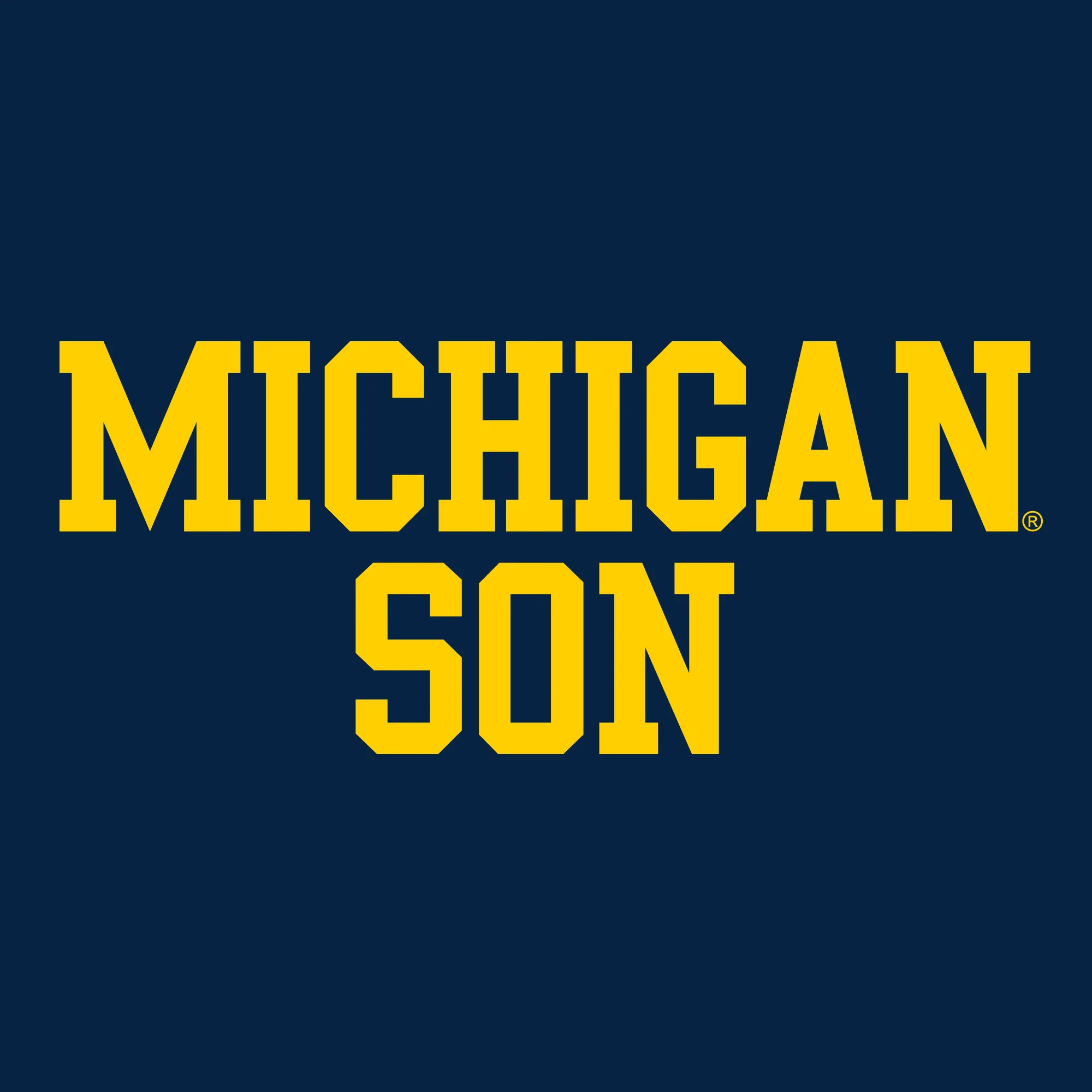 Michigan Basic Block Son Toddler T-Shirt - Navy - Image 2