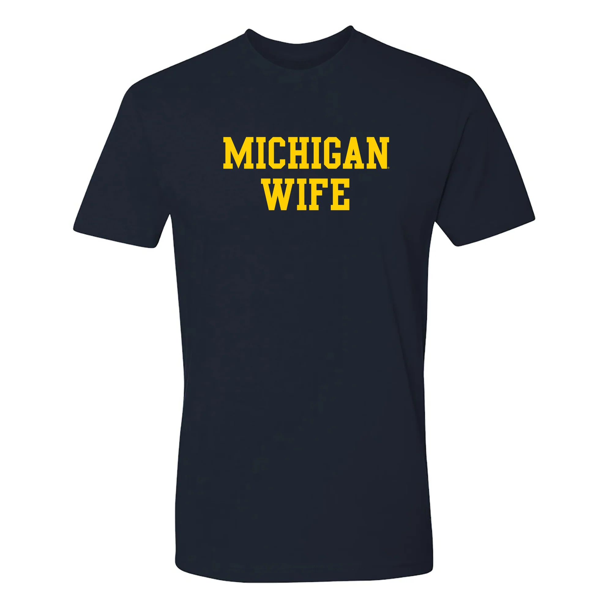 Michigan Basic Block Wife NLA T-Shirt - Midnight Navy