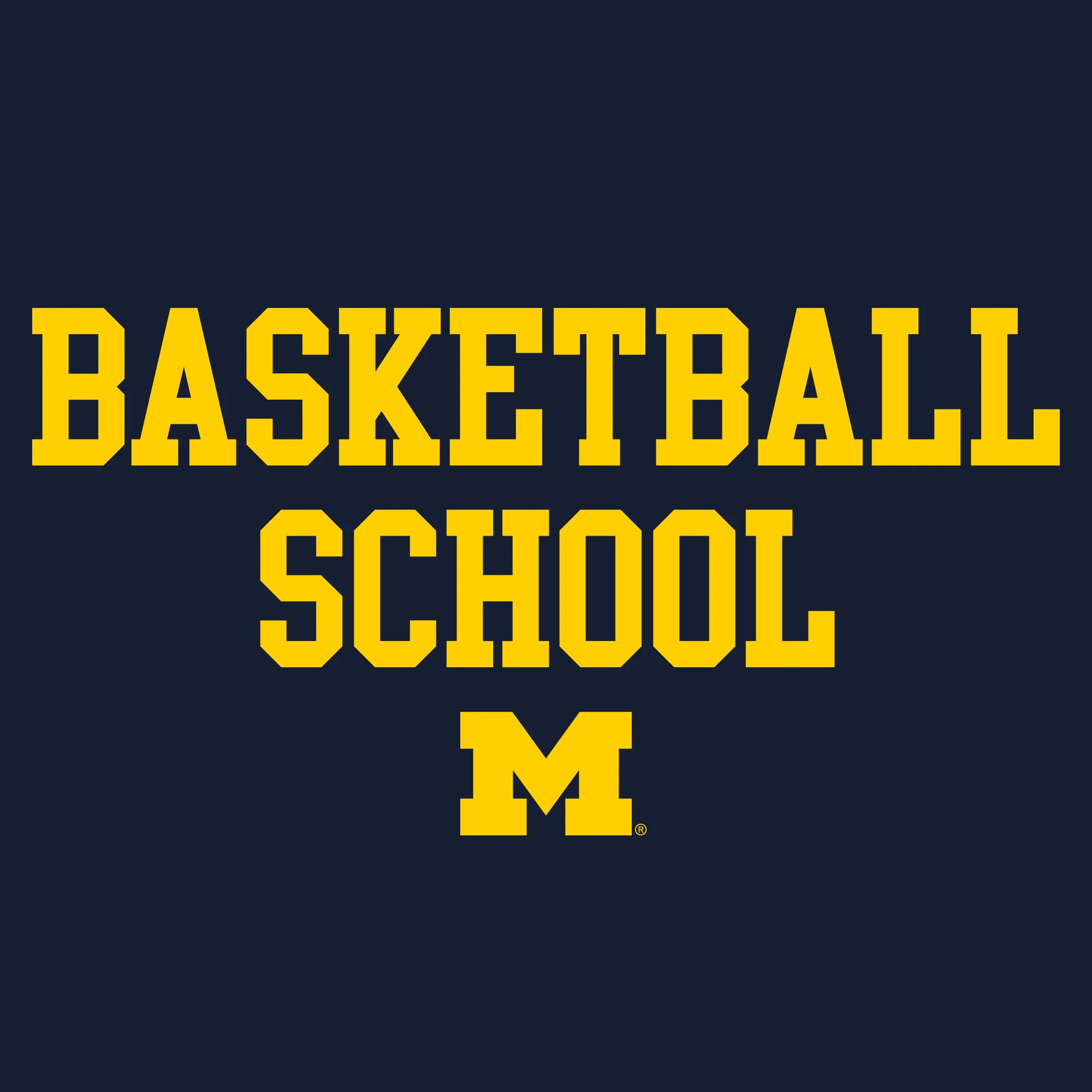 Michigan Basketball School Hoodie - Navy - Image 2