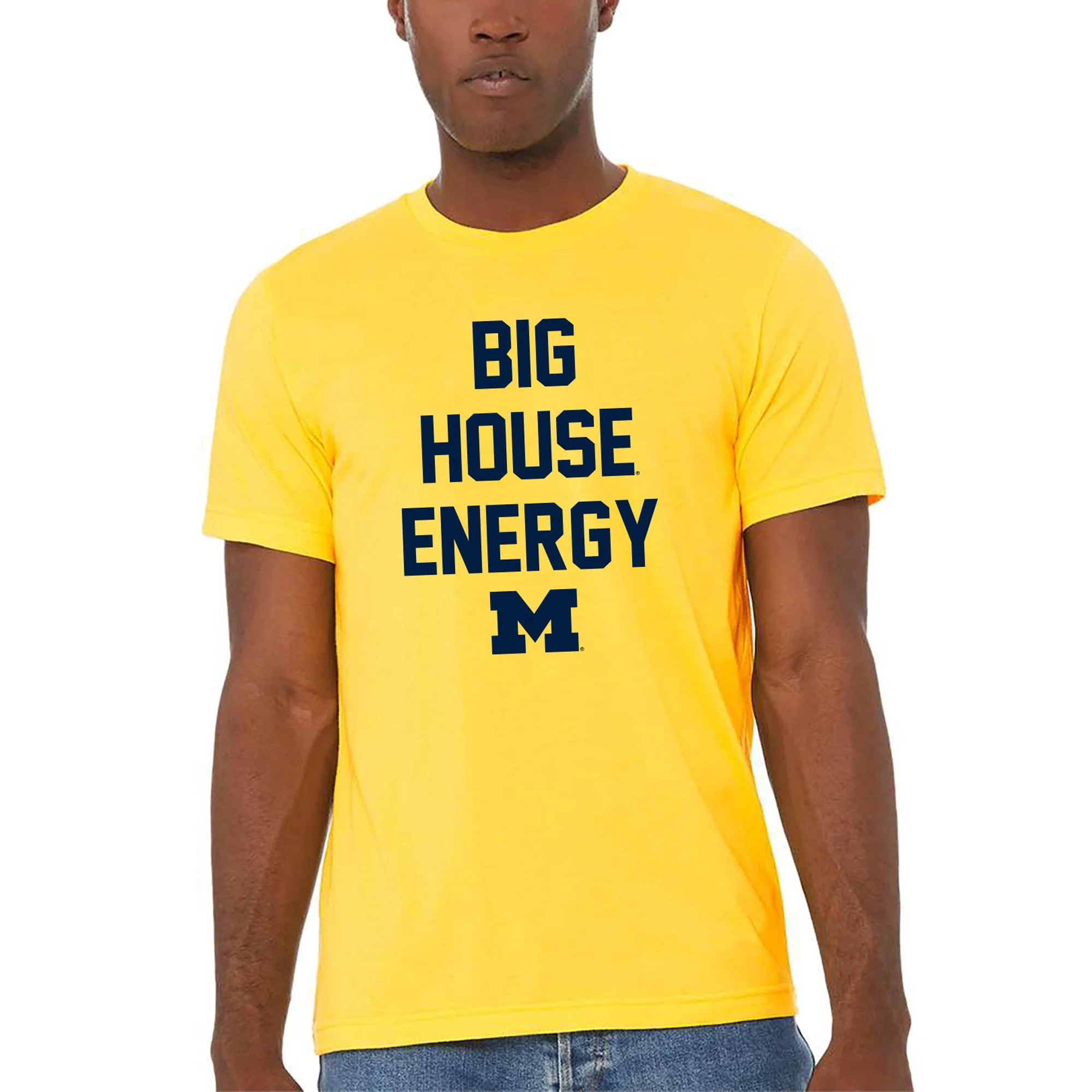 Michigan Big House Energy CVC Jersey T-Shirt - Heather Yellow - Image 3