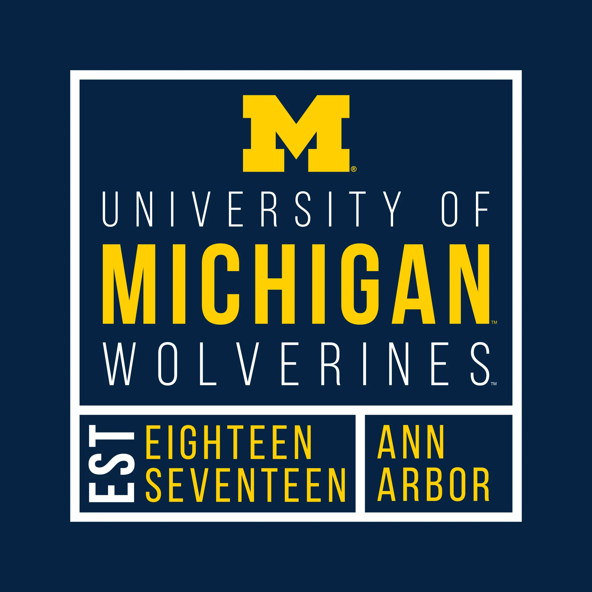Michigan Box Label Crewneck - Navy - Image 2