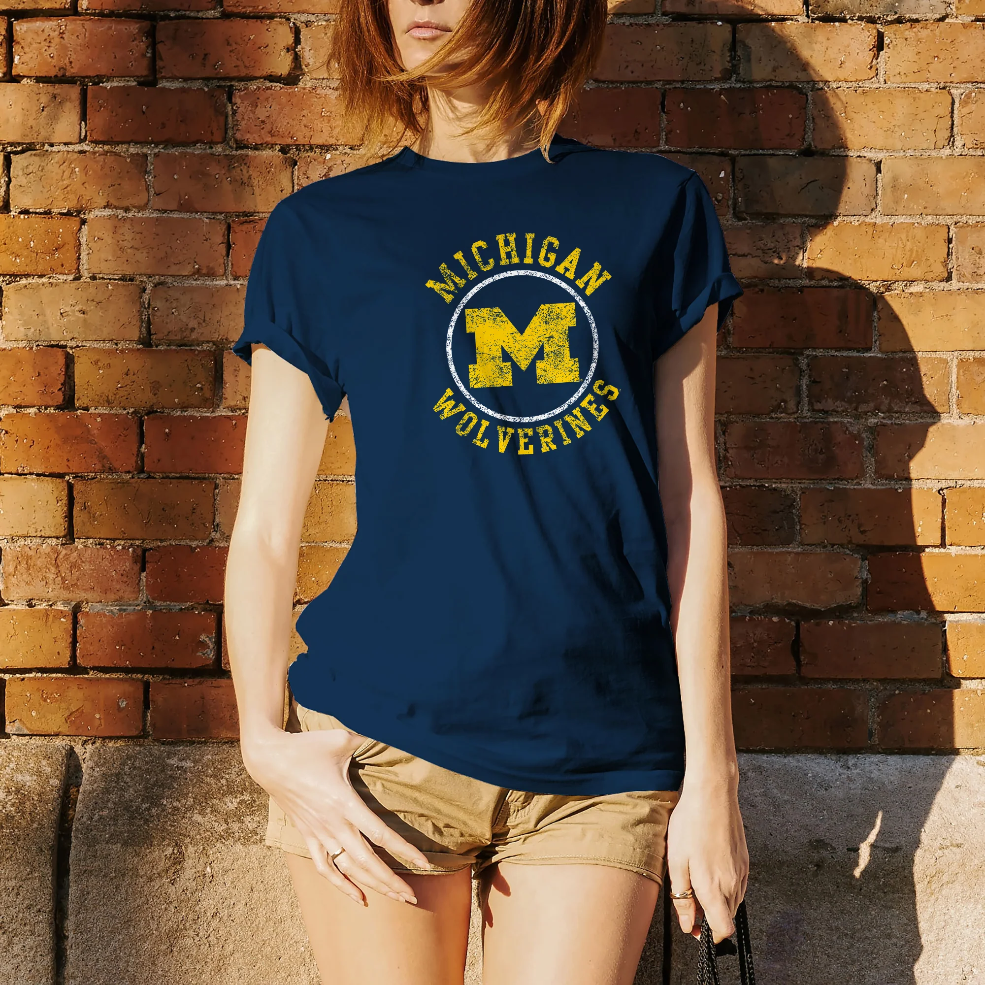 Michigan Distressed Circle Logo T-Shirt - Image 5
