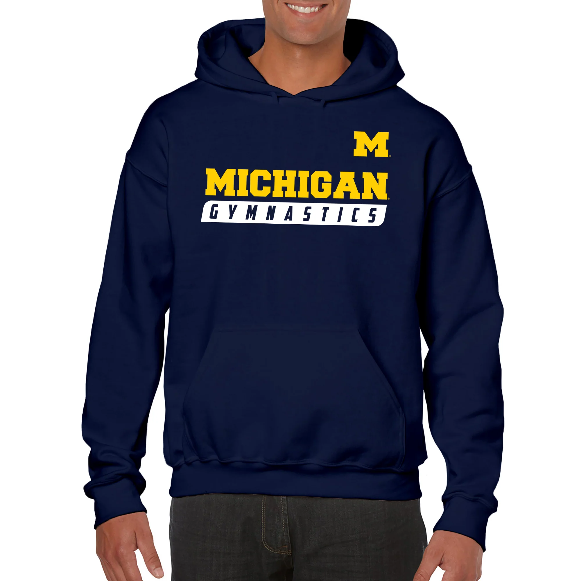 Michigan Gymnastics Slant Hoodie - Navy - Image 3