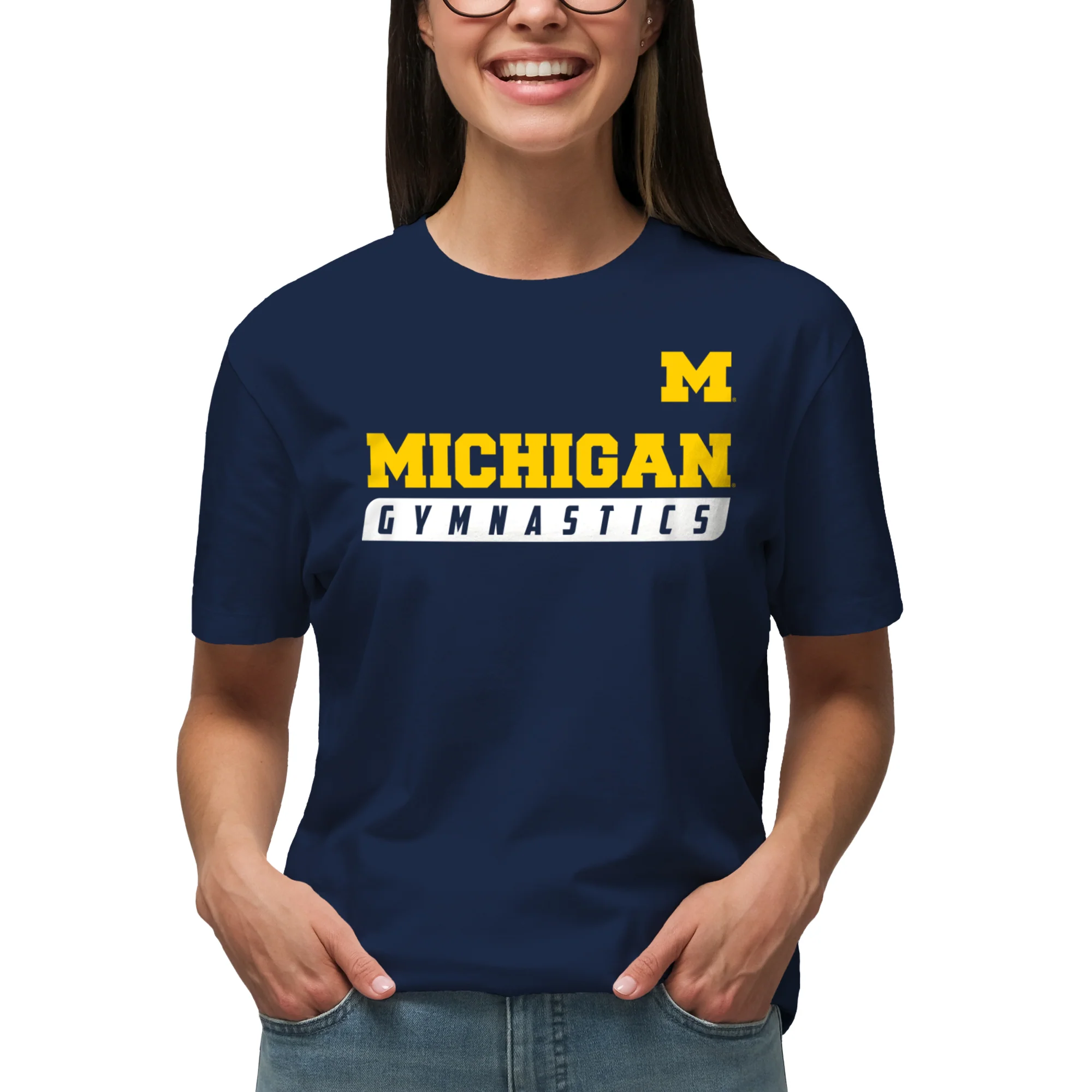 Michigan Gymnastics Slant T-Shirt - Image 5