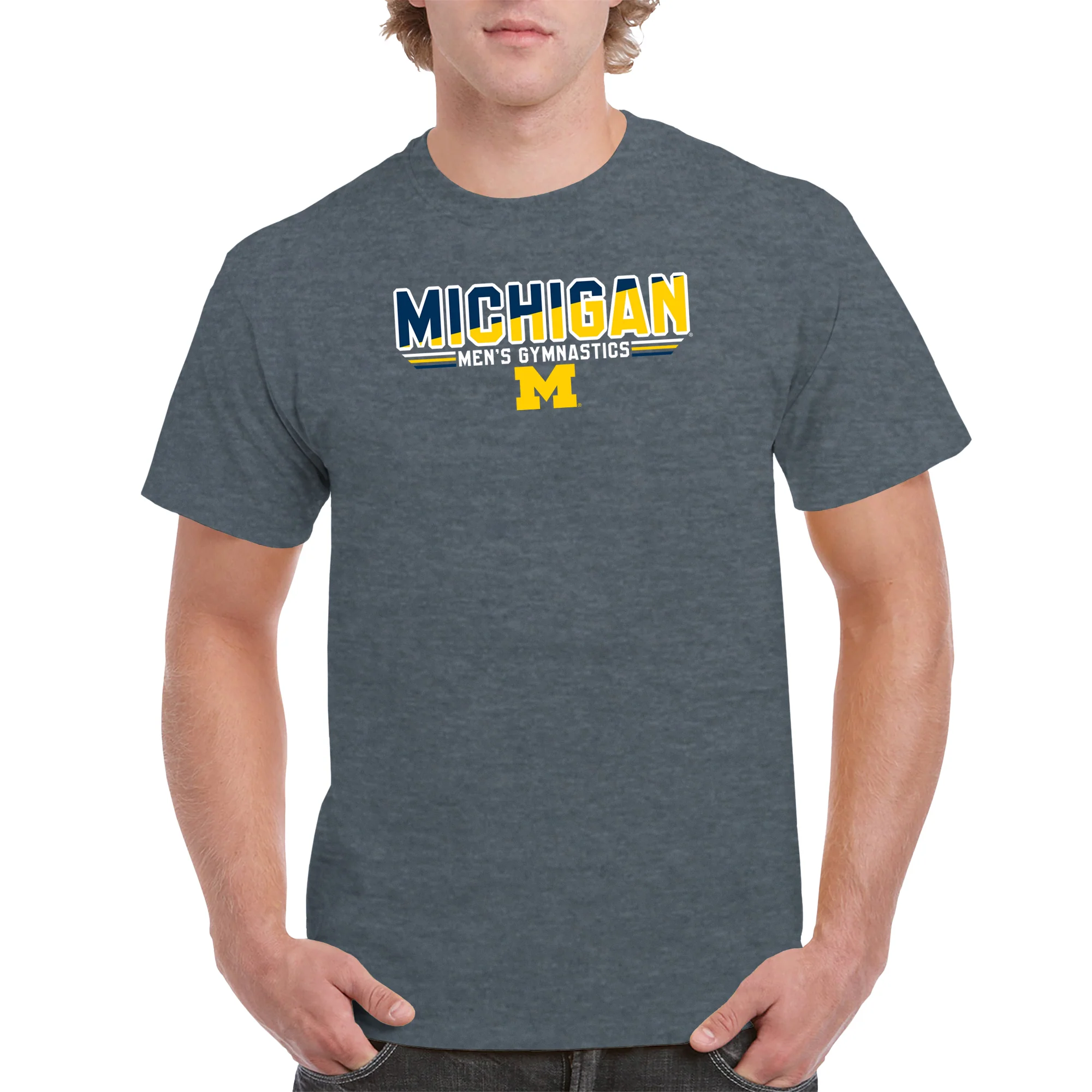 Michigan Men's Gymnastics Top Flight T-Shirt - Dark Heather - Image 3