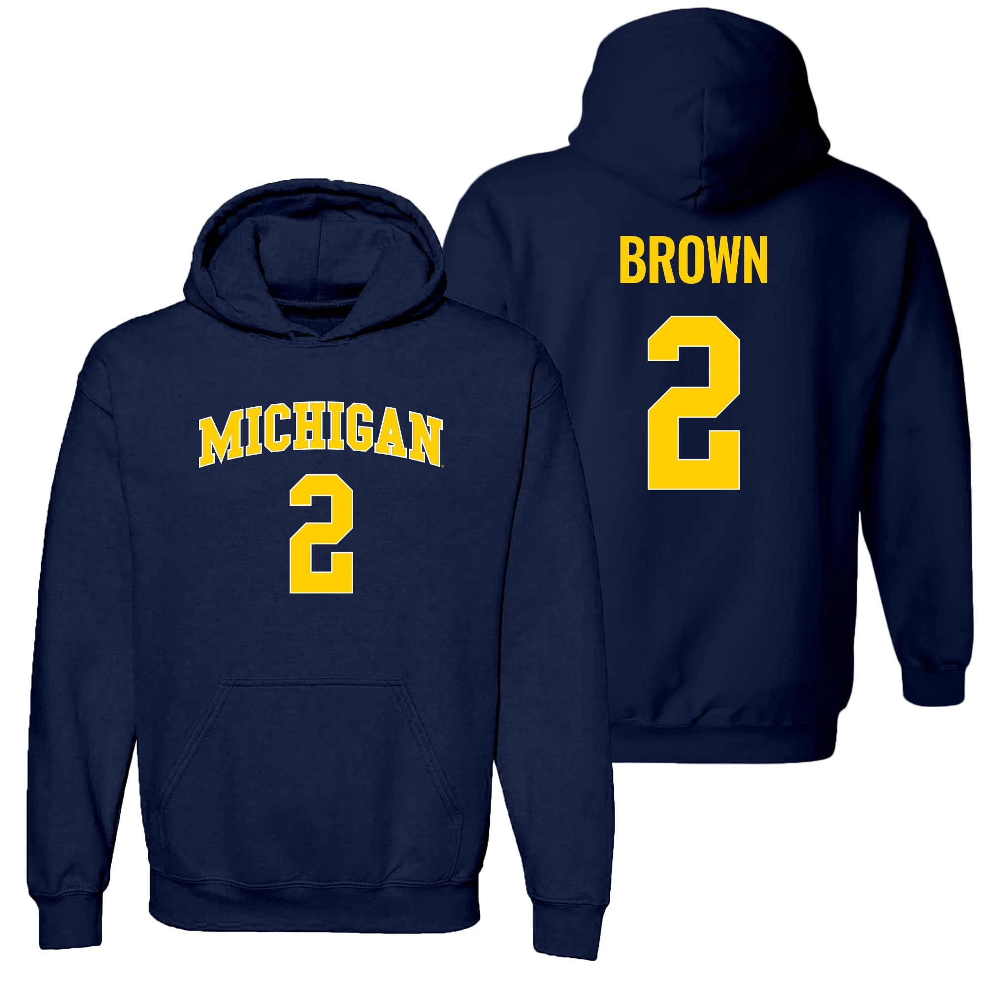 Michigan NIL Brown 2 Hoodie - Navy