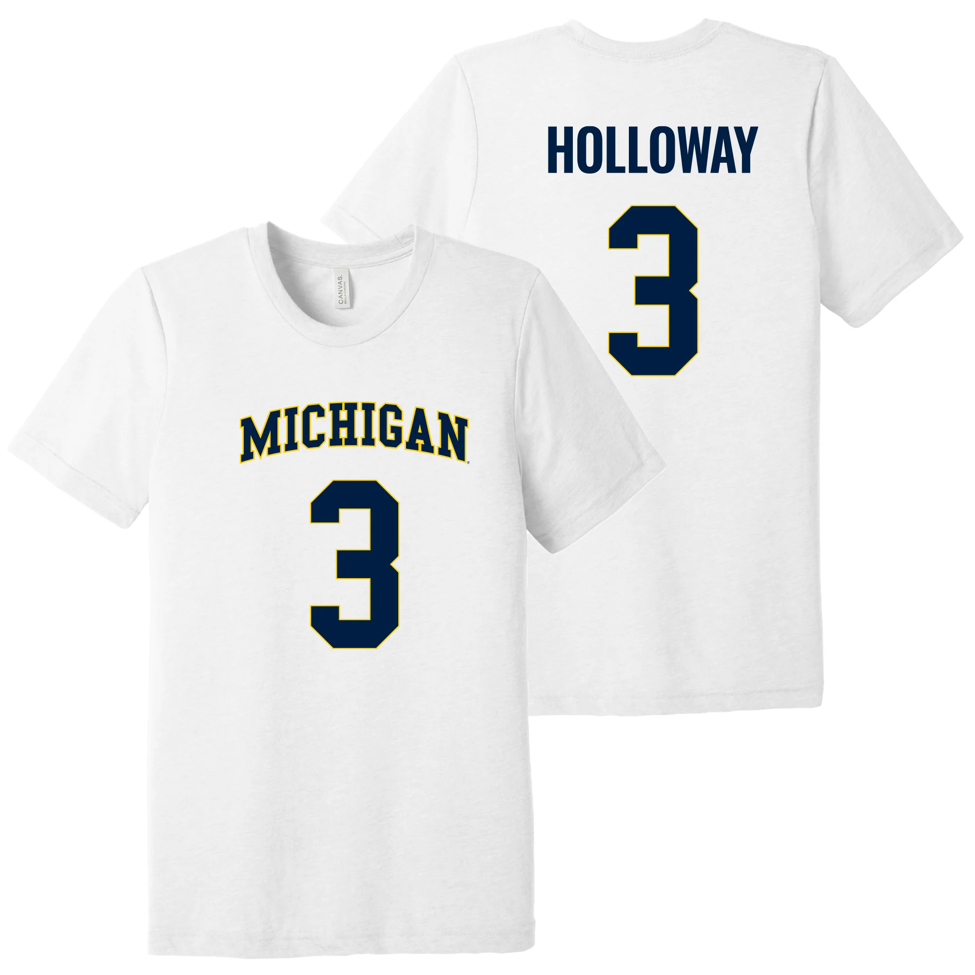 Michigan NIL Holloway 3 Canvas Triblend T-Shirt - Solid White