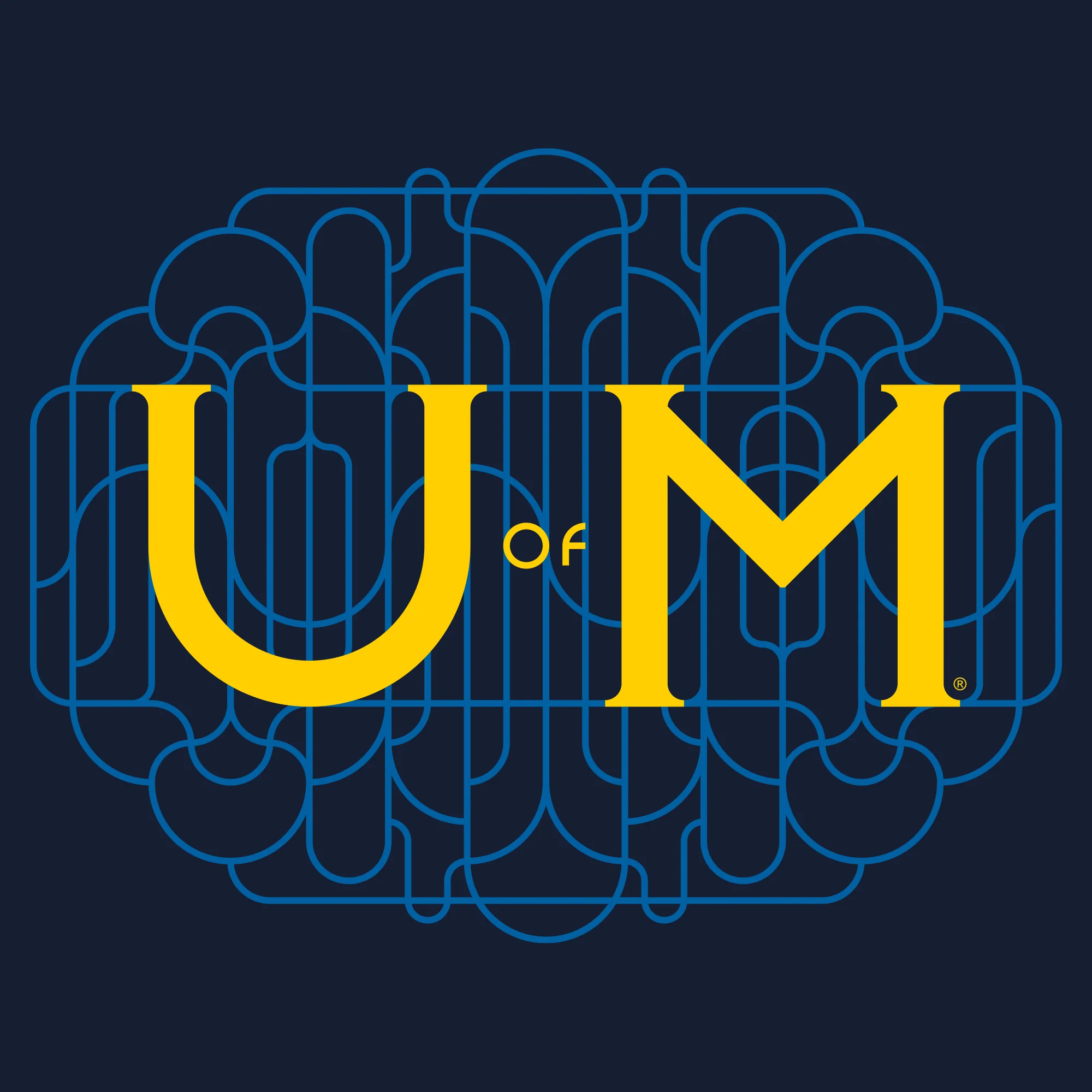 Michigan Ornate Initials T-Shirt - Navy - Image 2