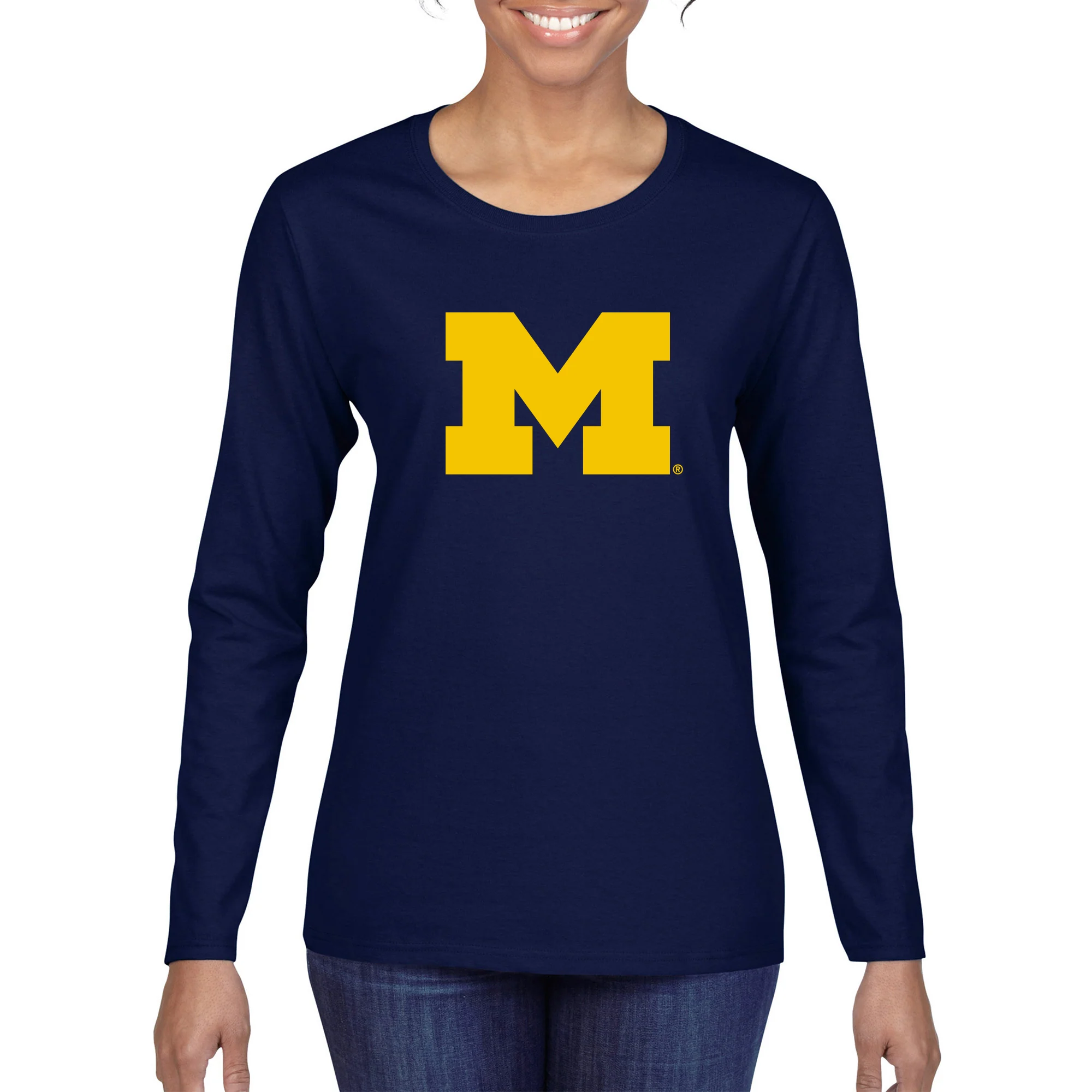Michigan Primary Logo Womens Long Sleeve - Image 4