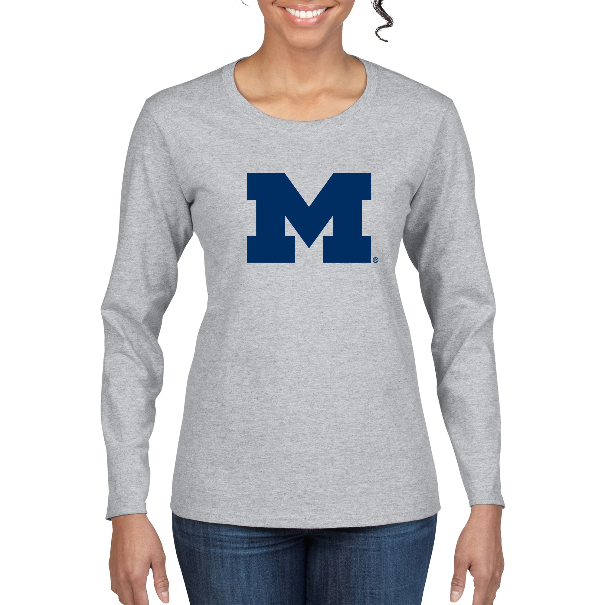 Michigan Primary Logo Womens Long Sleeve - Image 6