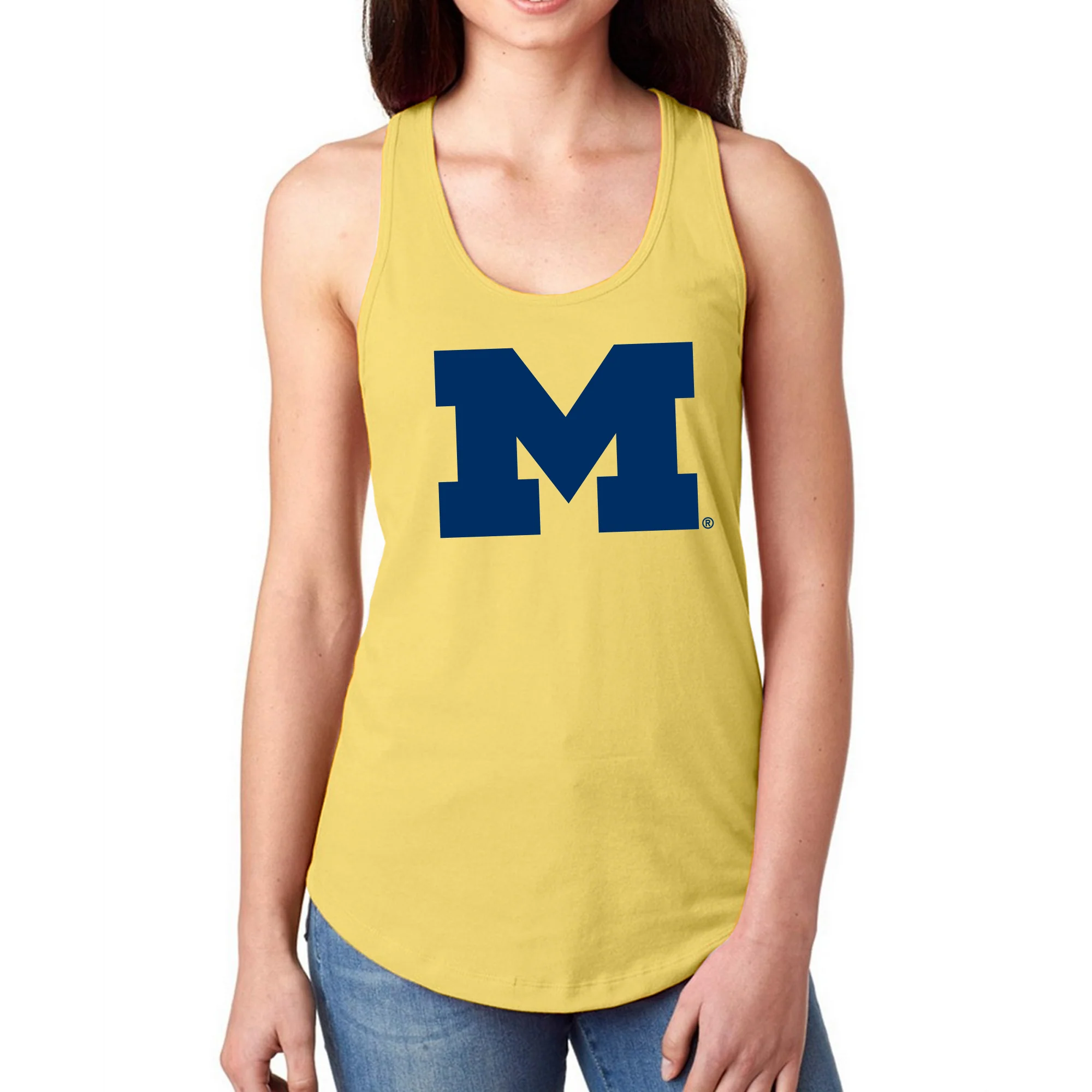 Michigan Primary Logo Womens Racerback Tank - Image 4