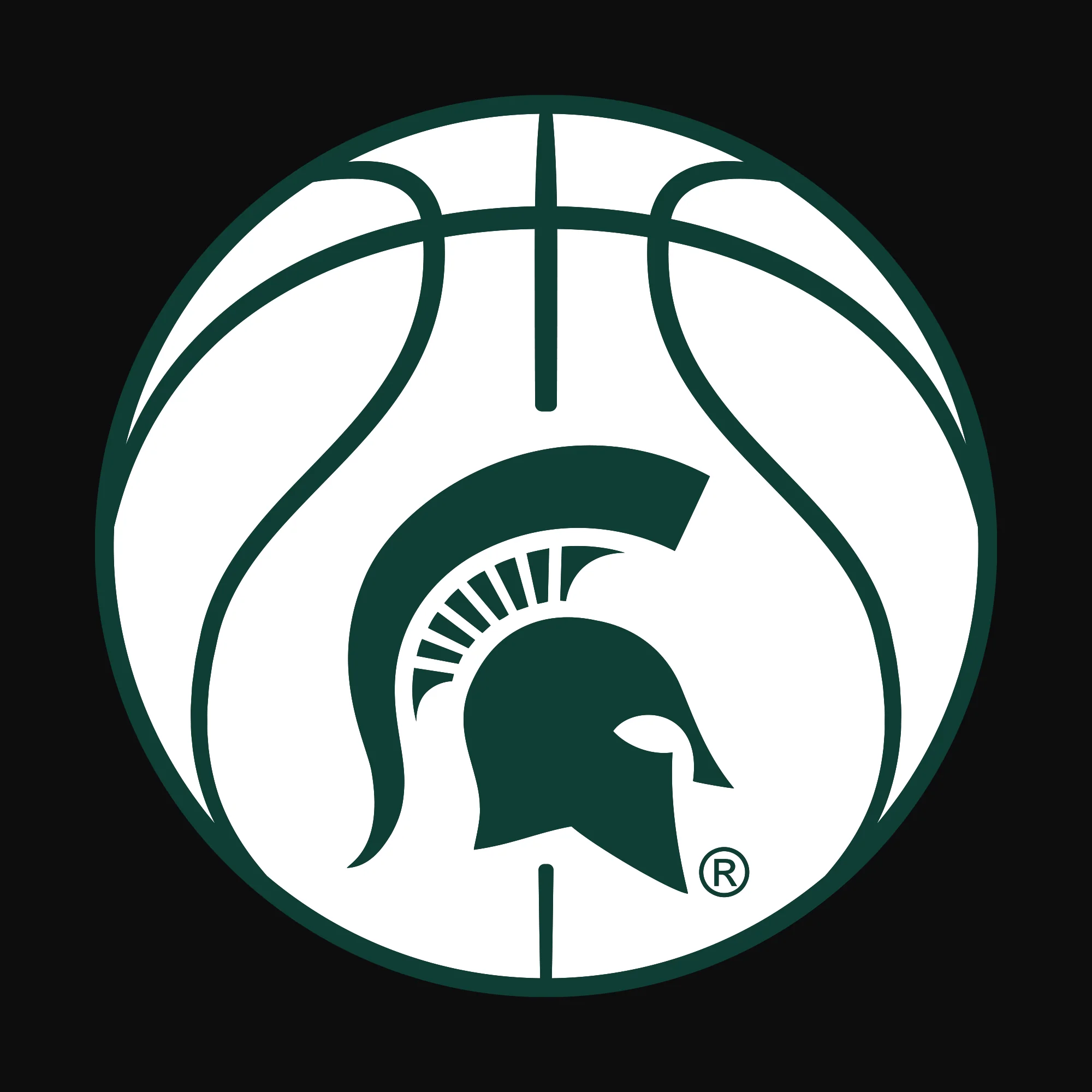 Michigan State Basketball Outline LC EMB BTB Quarter Zip Sweatshirt - Black - Image 2