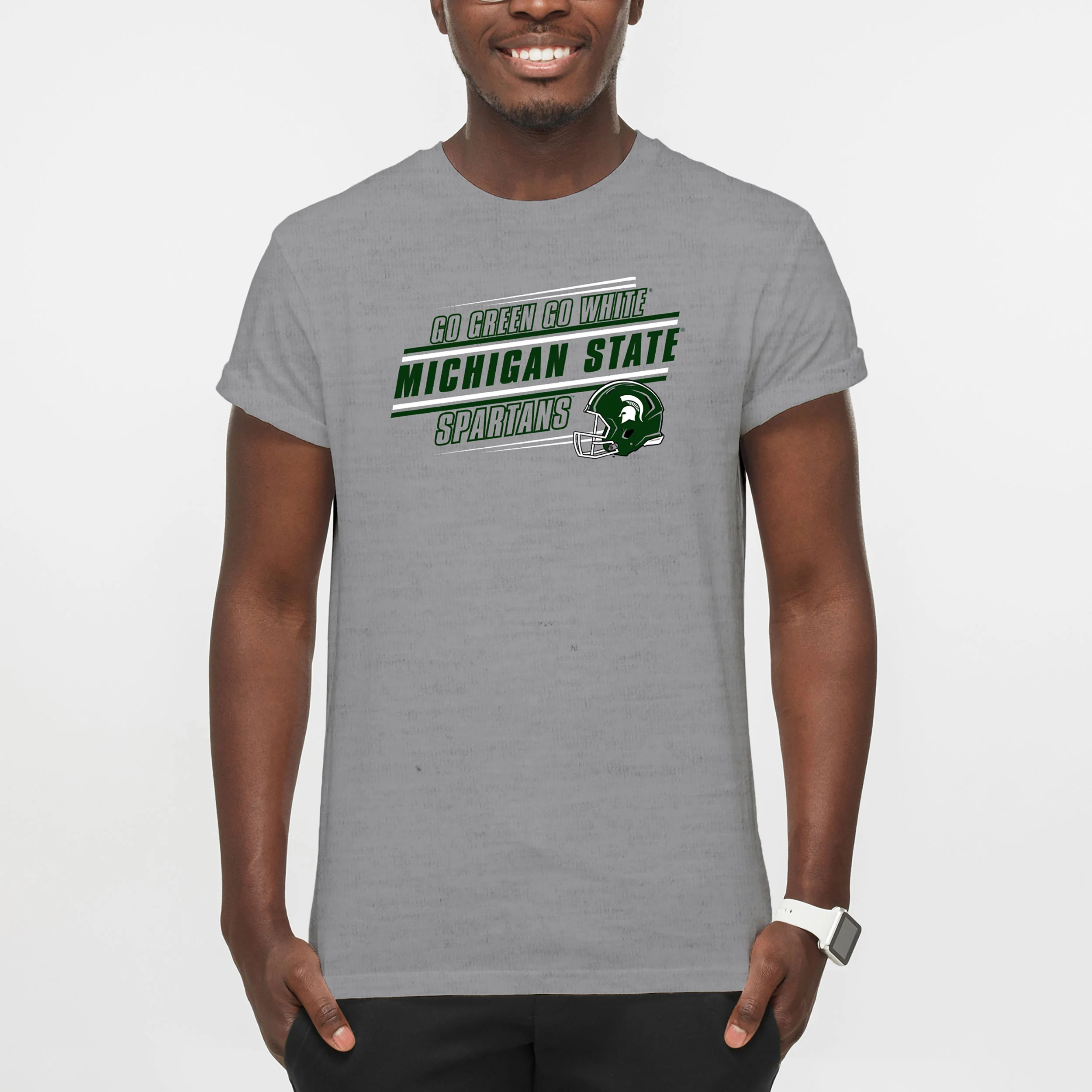 Michigan State Spartans Action Cheer T-Shirt - Sport Grey - Image 3