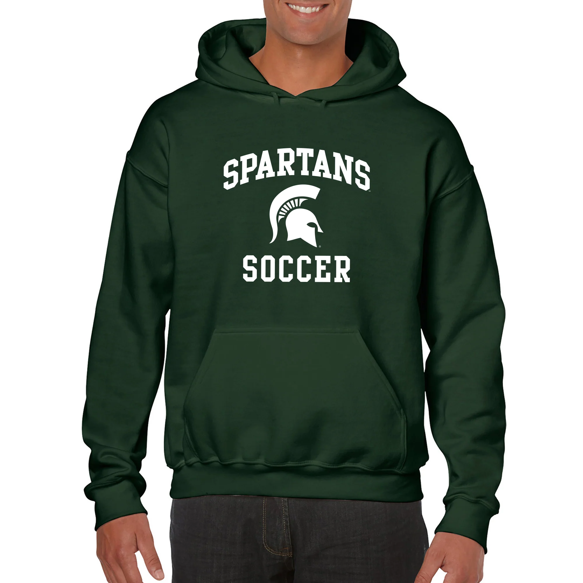 Michigan State University Spartans Arch Logo Soccer Hoodie - Forest - Image 3