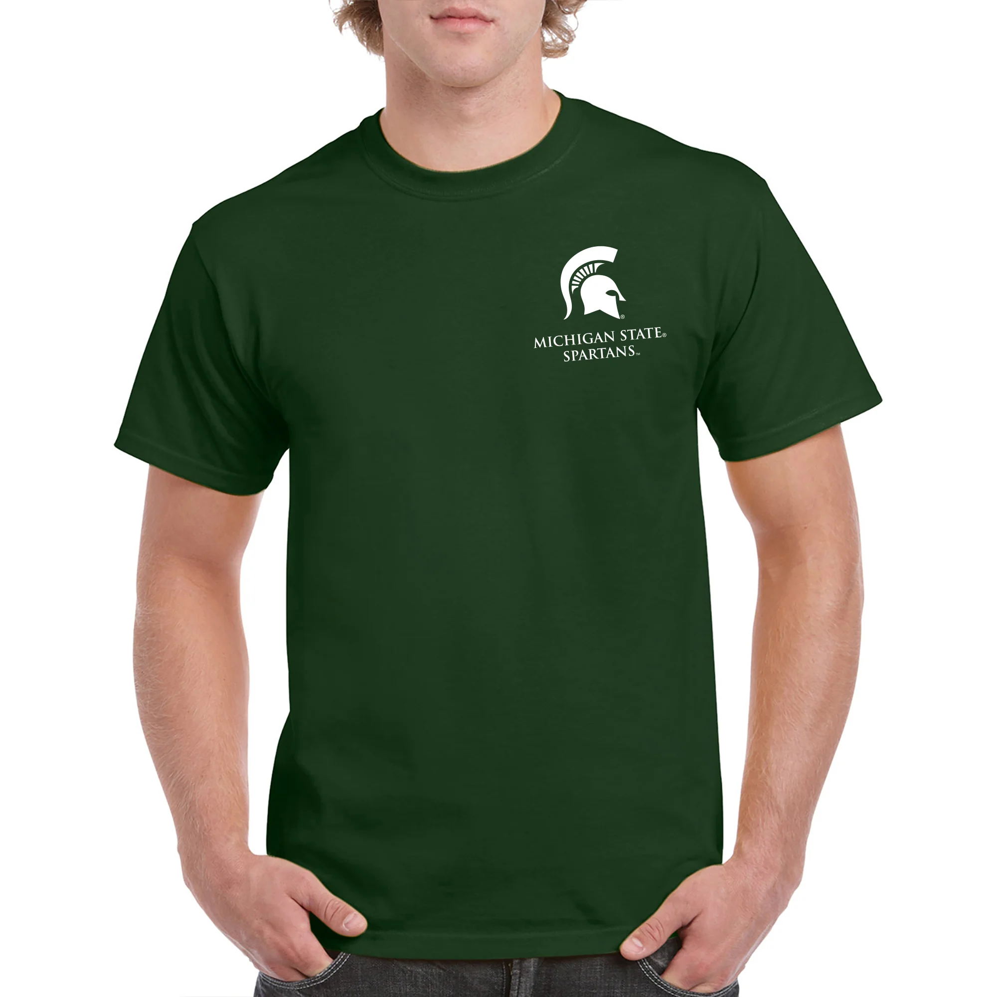 Michigan State University Spartans Classic Circle Short Sleeve T Shirt - Forest - Image 3