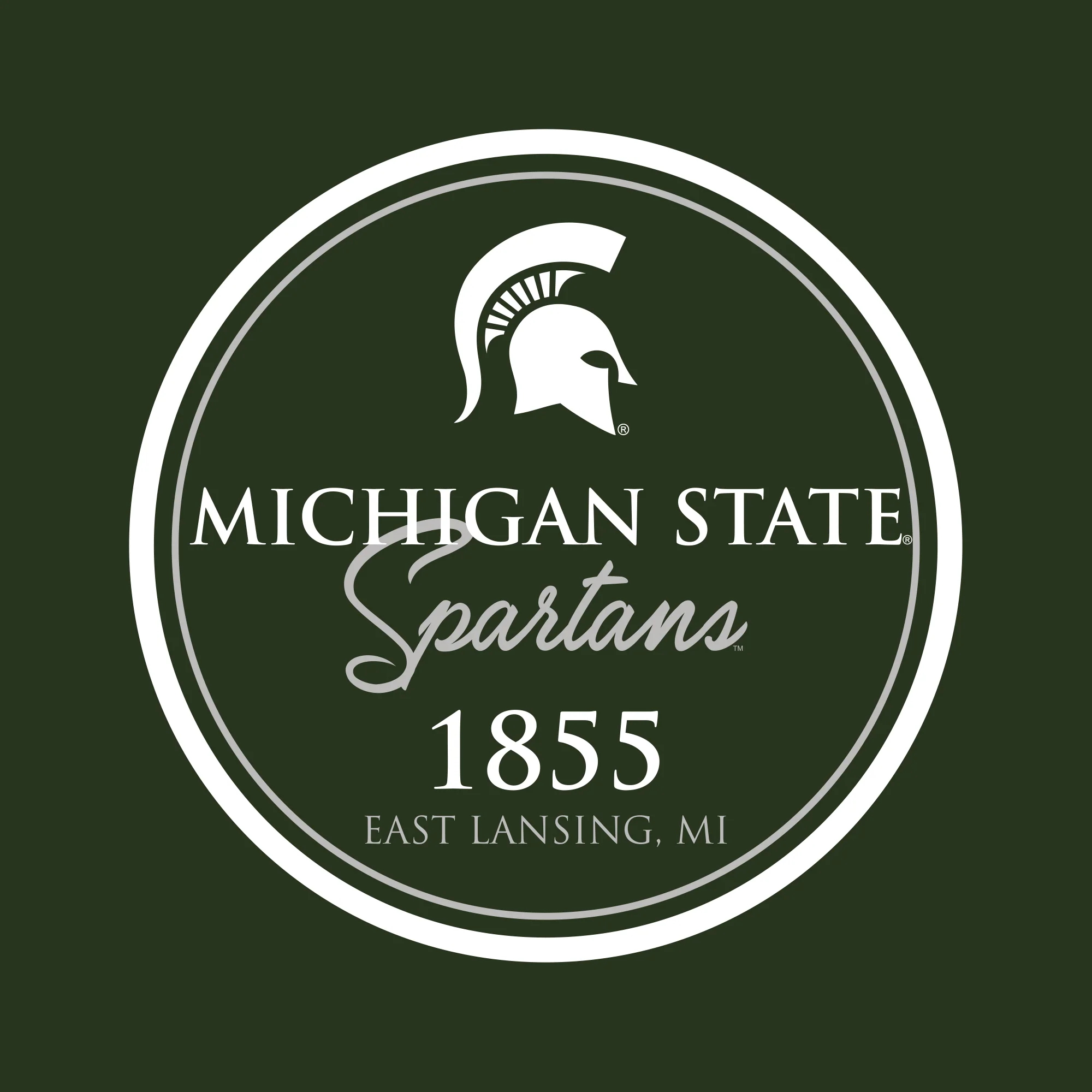 Michigan State University Spartans Classic Circle Short Sleeve T Shirt - Forest - Image 4