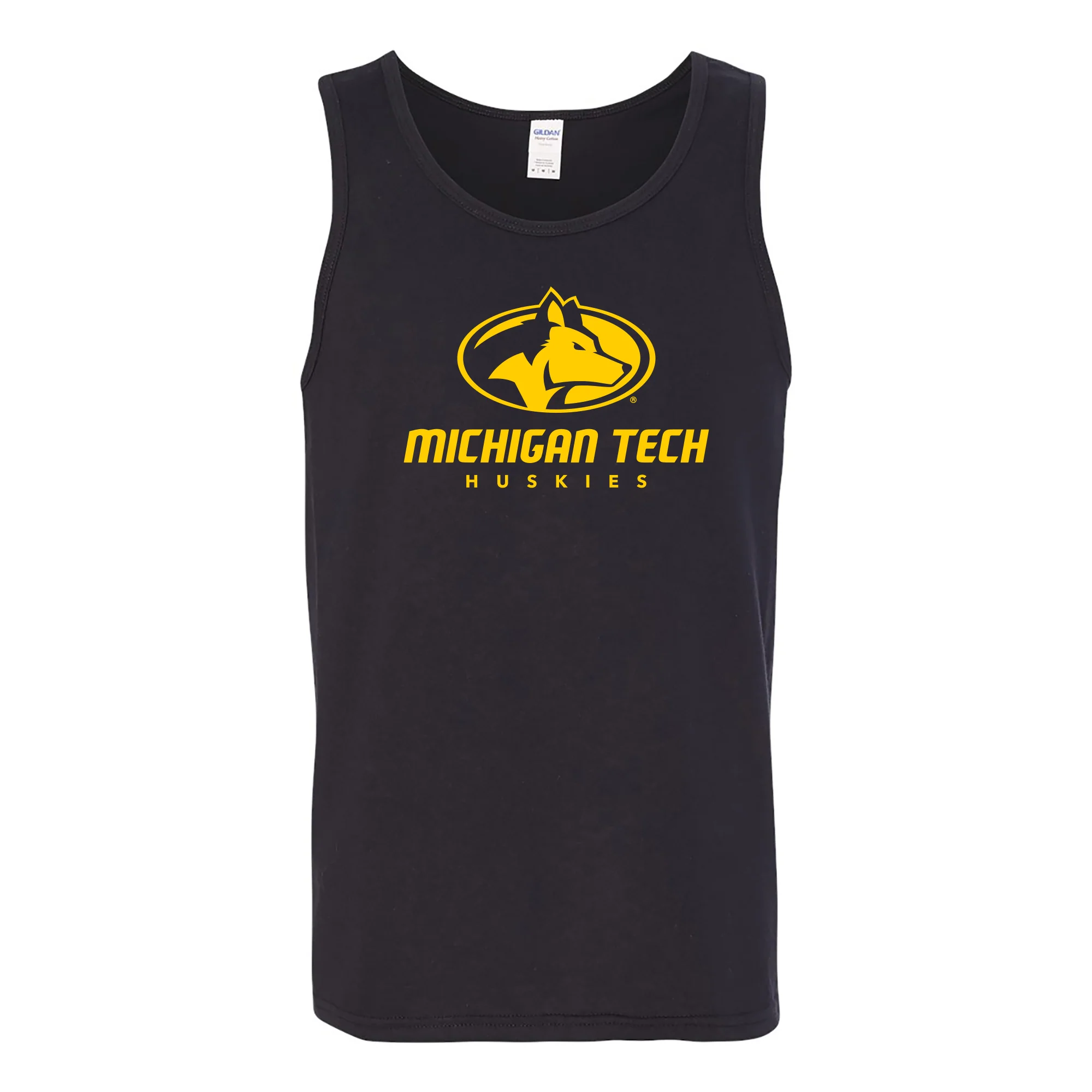 Michigan Technological University Huskies Primary Logo Cotton Tank Top - Black