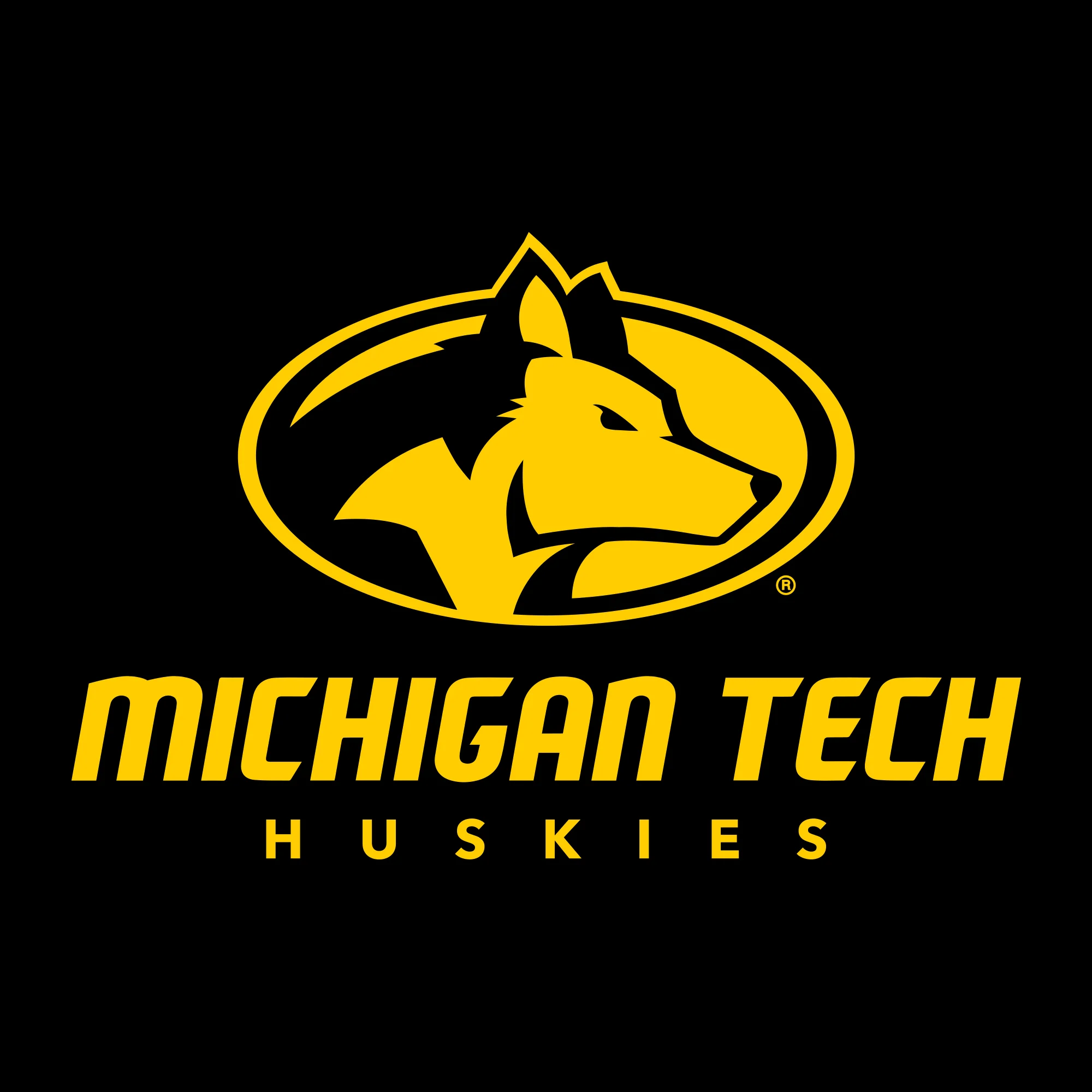 Michigan Technological University Huskies Primary Logo Cotton Tank Top - Black - Image 2