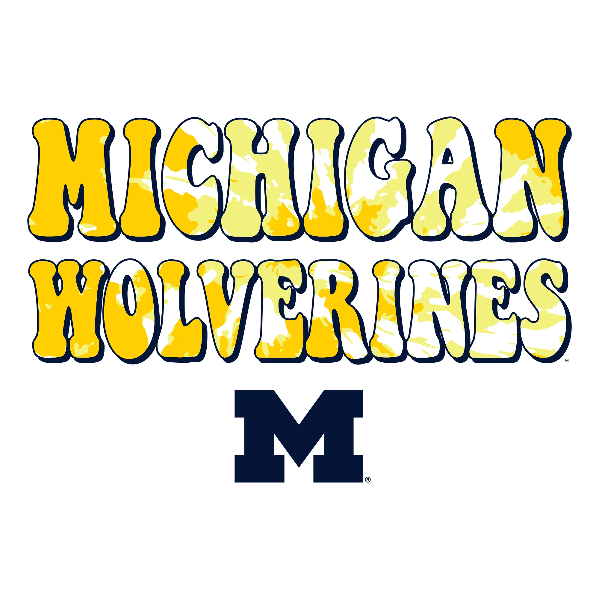 Michigan Tie Dye Type T-Shirt - White - Image 2