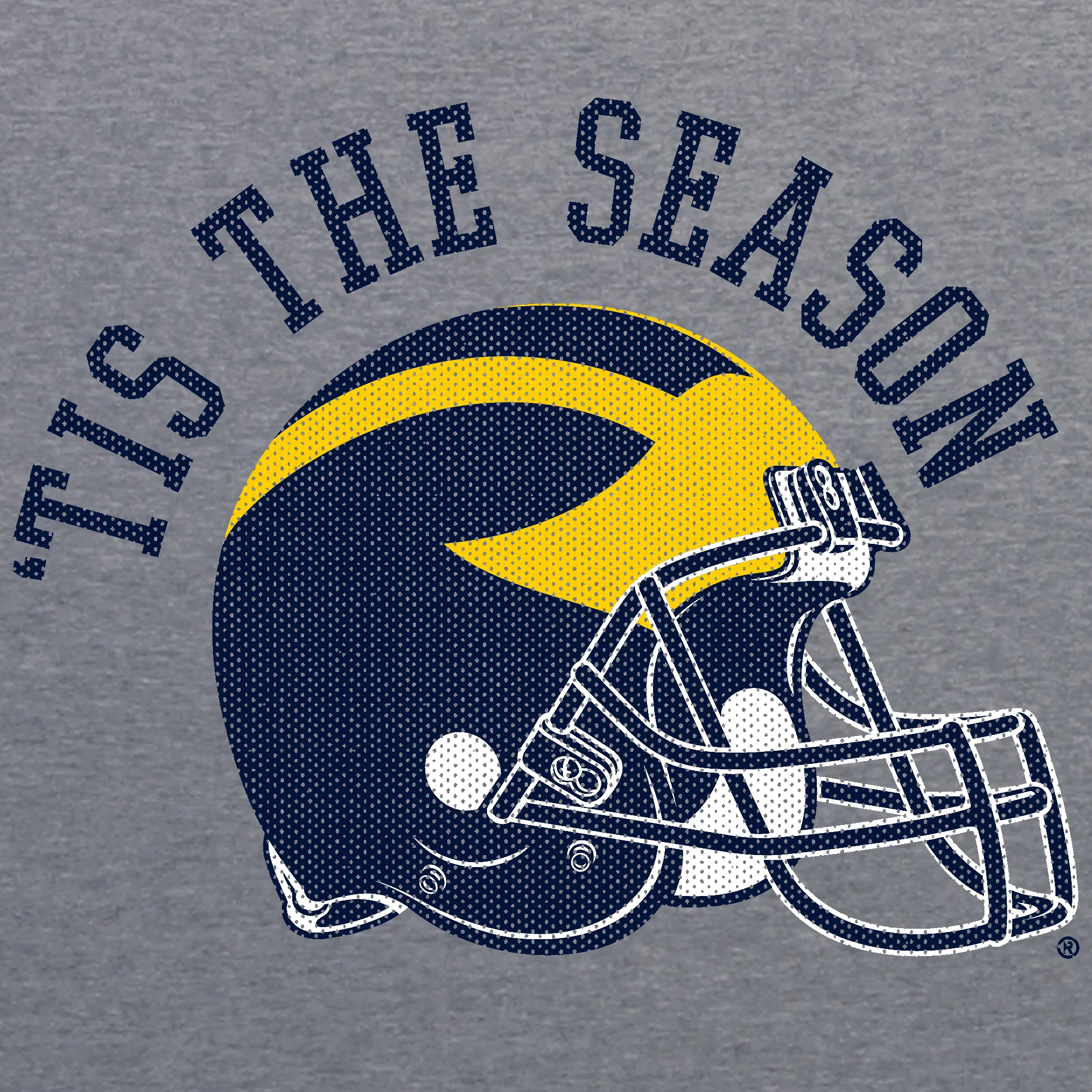 Michigan Tis The Season Football NLA Triblend T-Shirt - Premium Heather - Image 2