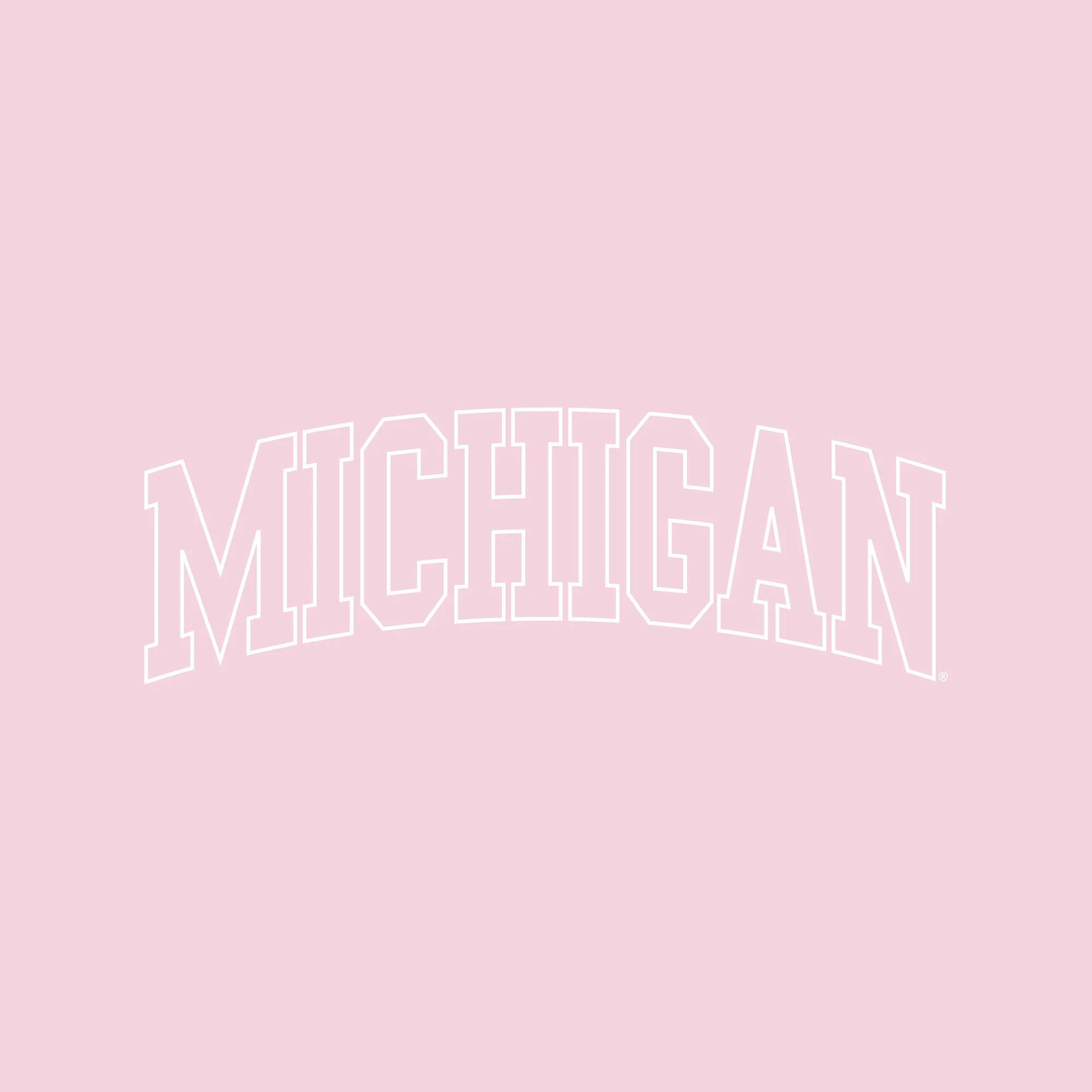 Michigan Tonal Arch with Wrist Print Crewneck - Light Pink - Image 2