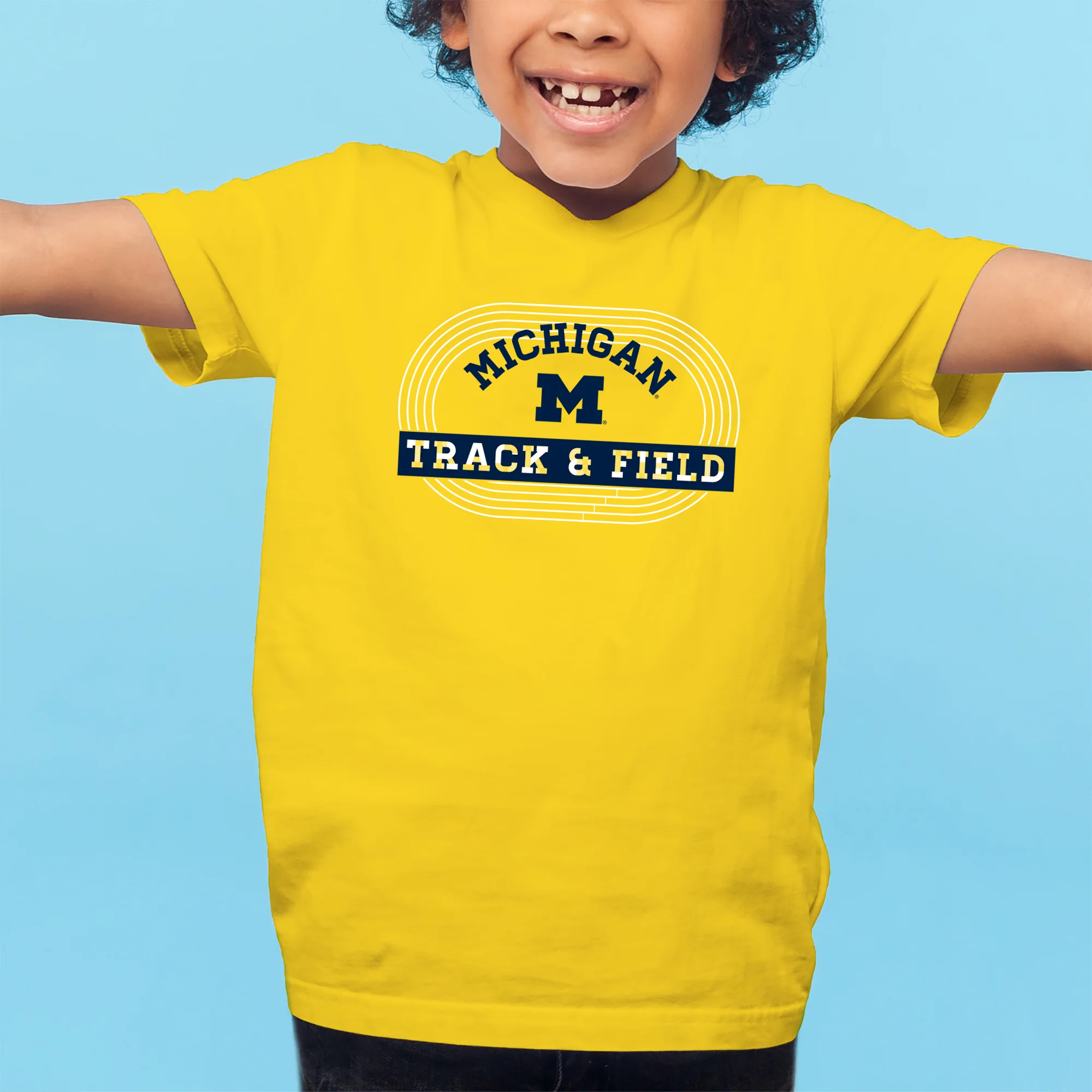 Michigan Track & Field Emblem Youth T-Shirt - Daisy - Image 3