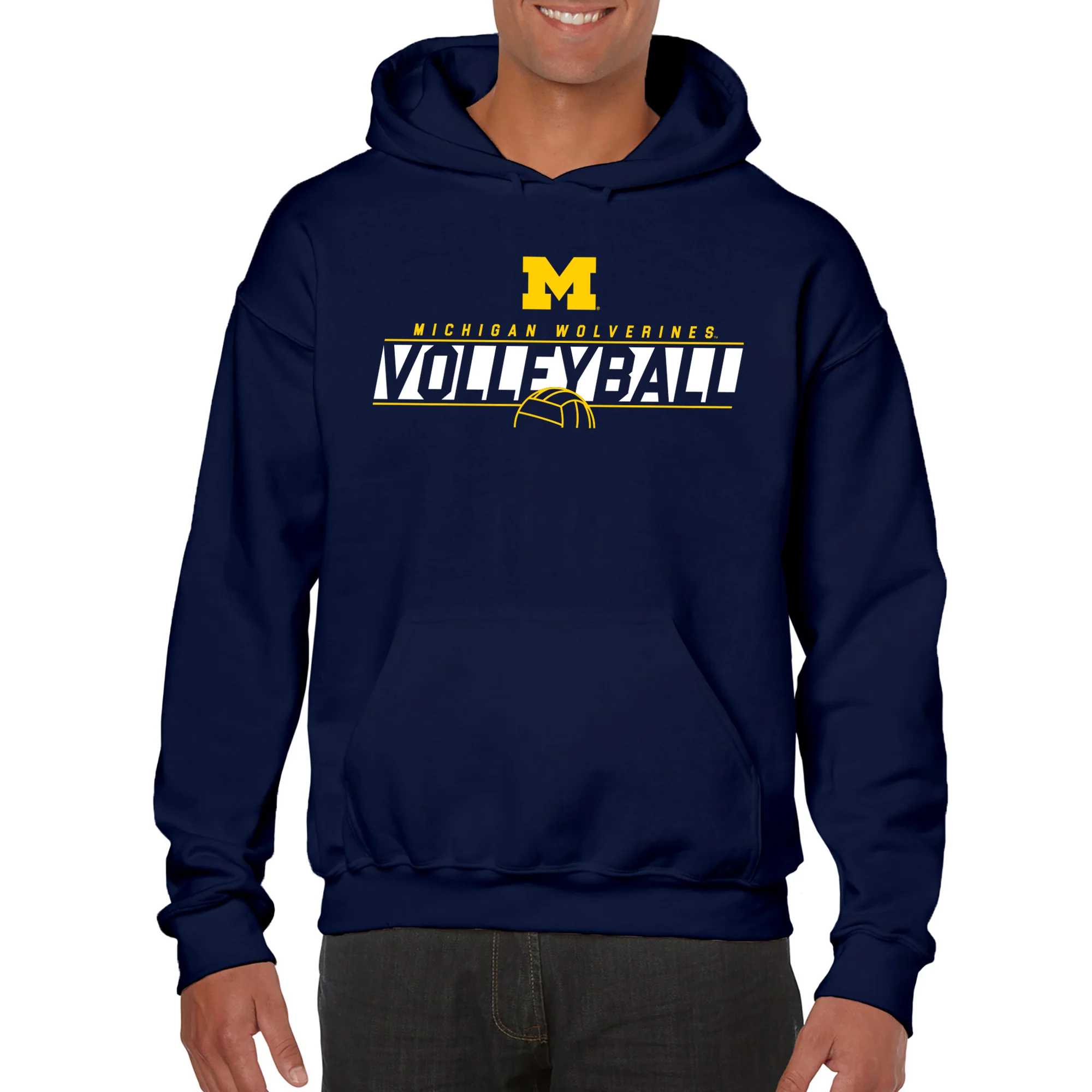 Michigan Volleyball Charge Hoodie - Navy - Image 3