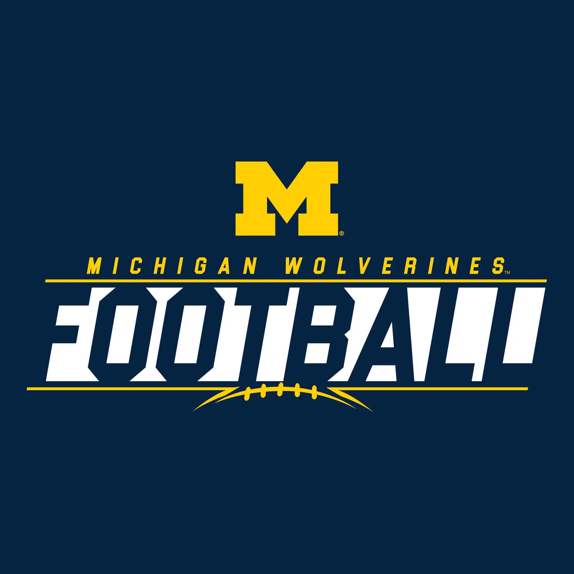 University of Michigan Wolverines Football Charge Basic Cotton Short Sleeve T Shirt - Navy - Image 2