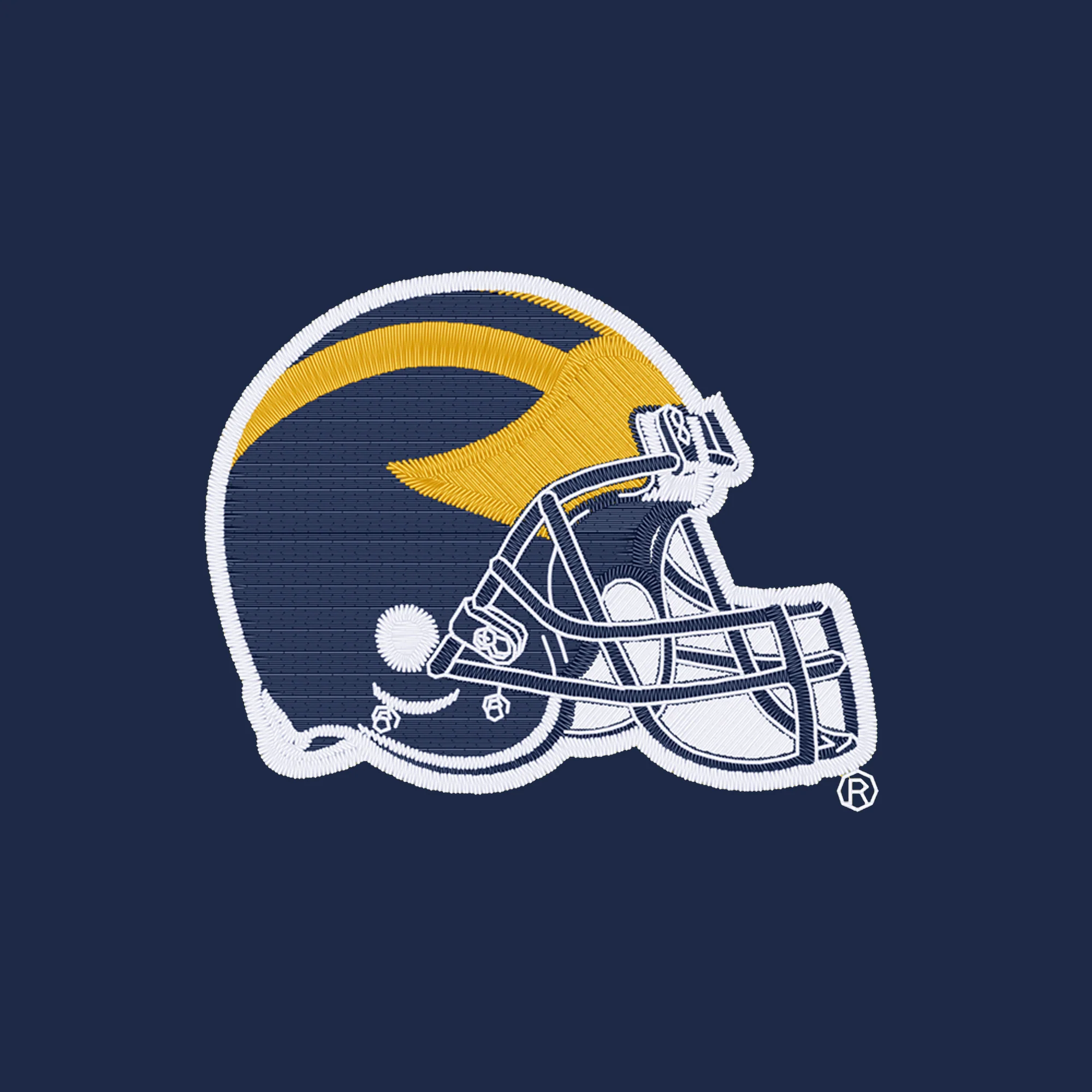 Michigan Wolverines Football Helmet LC EMB Full Zip Hoodie - Navy - Image 2