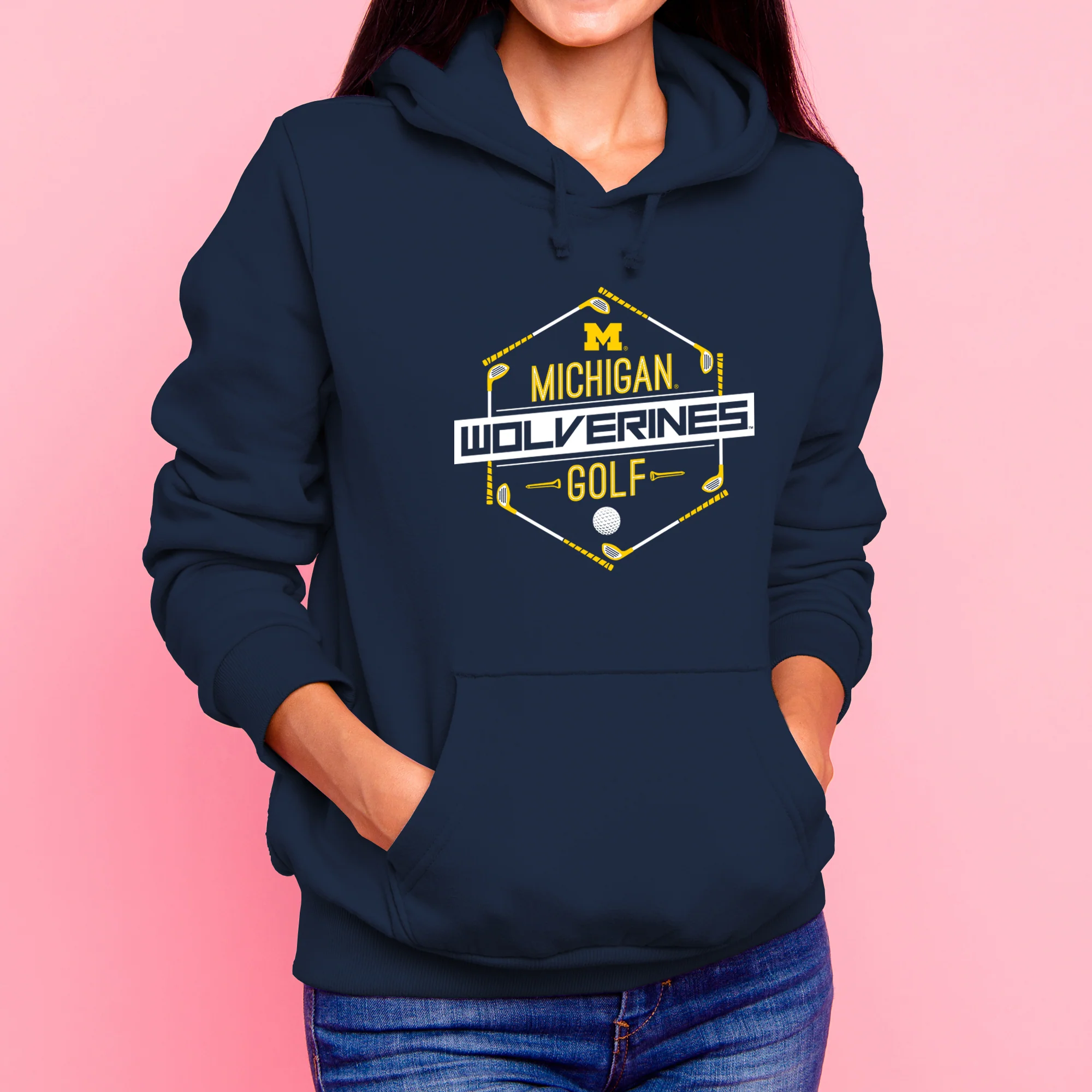 Michigan Wolverines Golf Hex Hoodie - Navy - Image 4