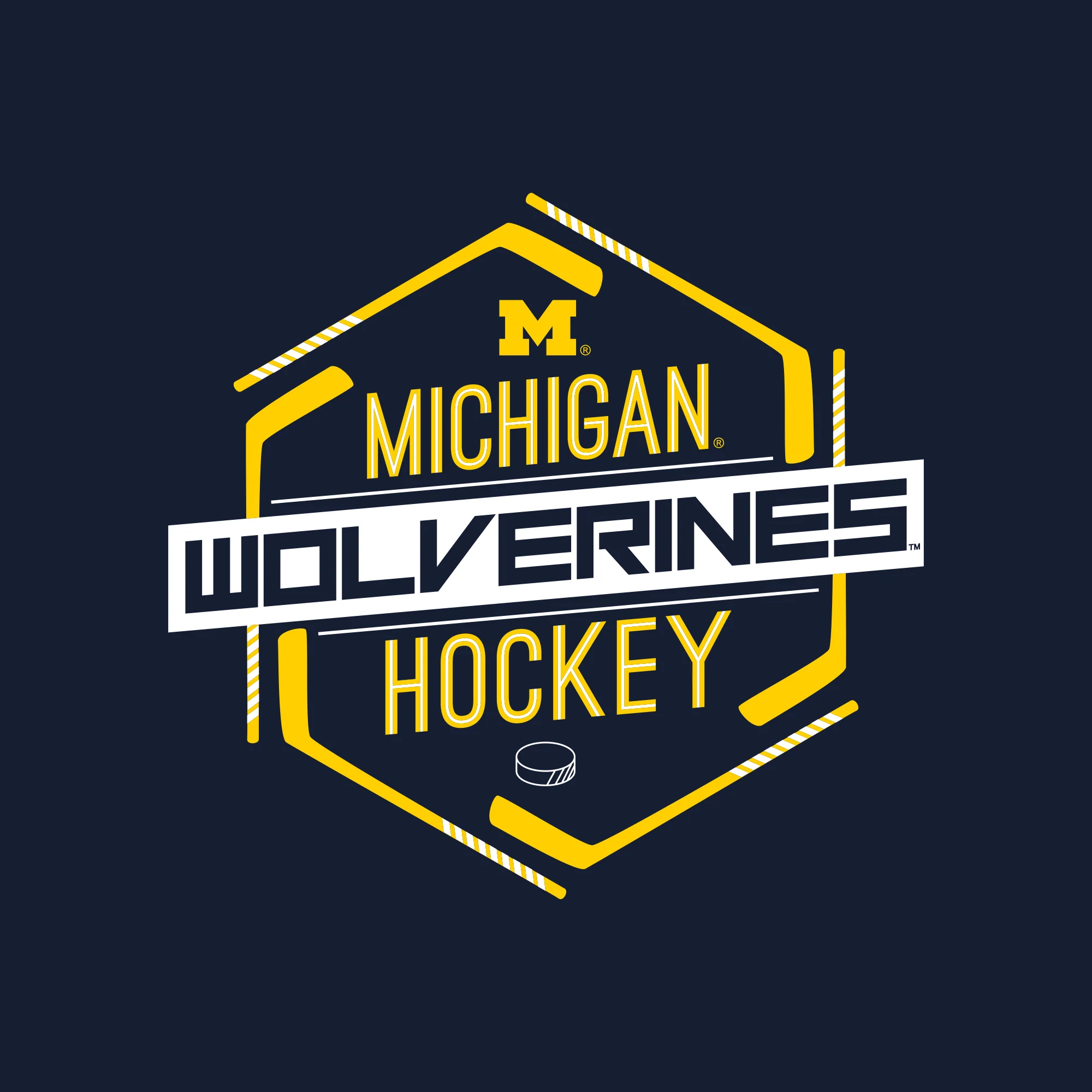 Michigan Wolverines Hockey Hex Hoodie - Navy - Image 2