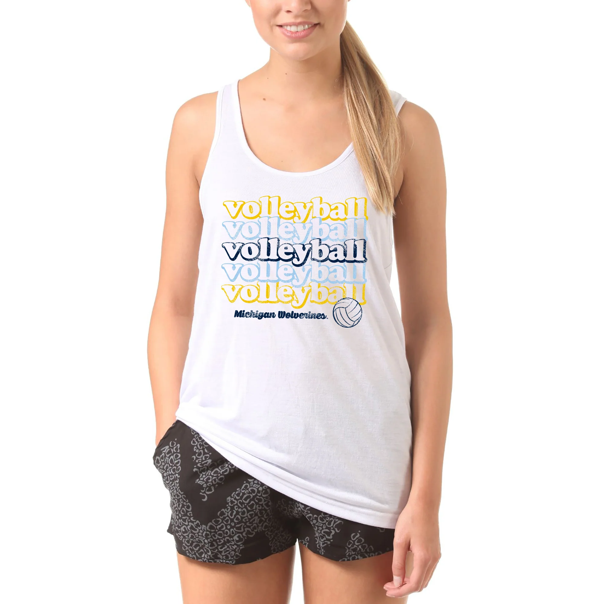 Michigan Wolverines Volleyball Repeat Tank Top - White - Image 3