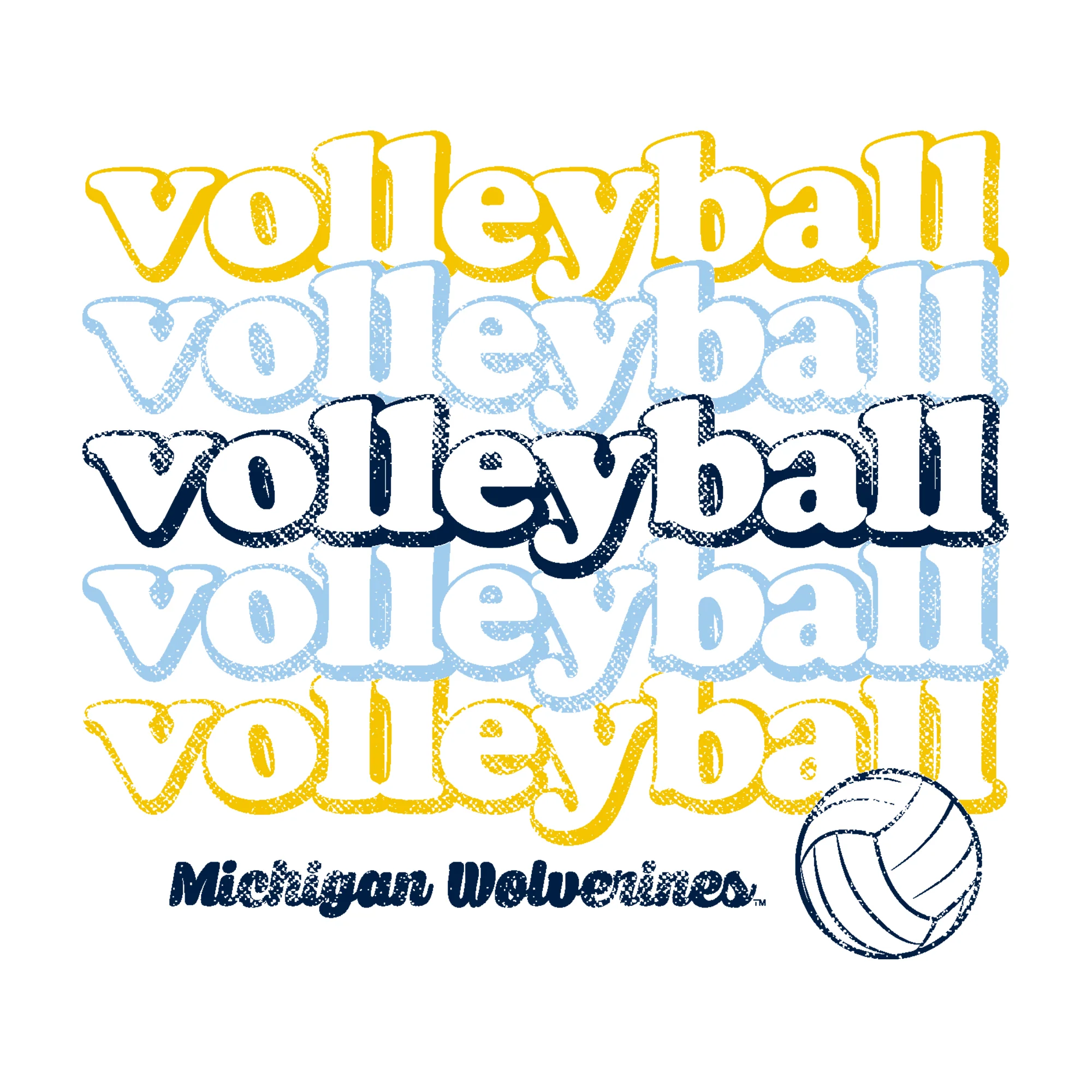 Michigan Wolverines Volleyball Repeat Womens T Shirt - White - Image 2